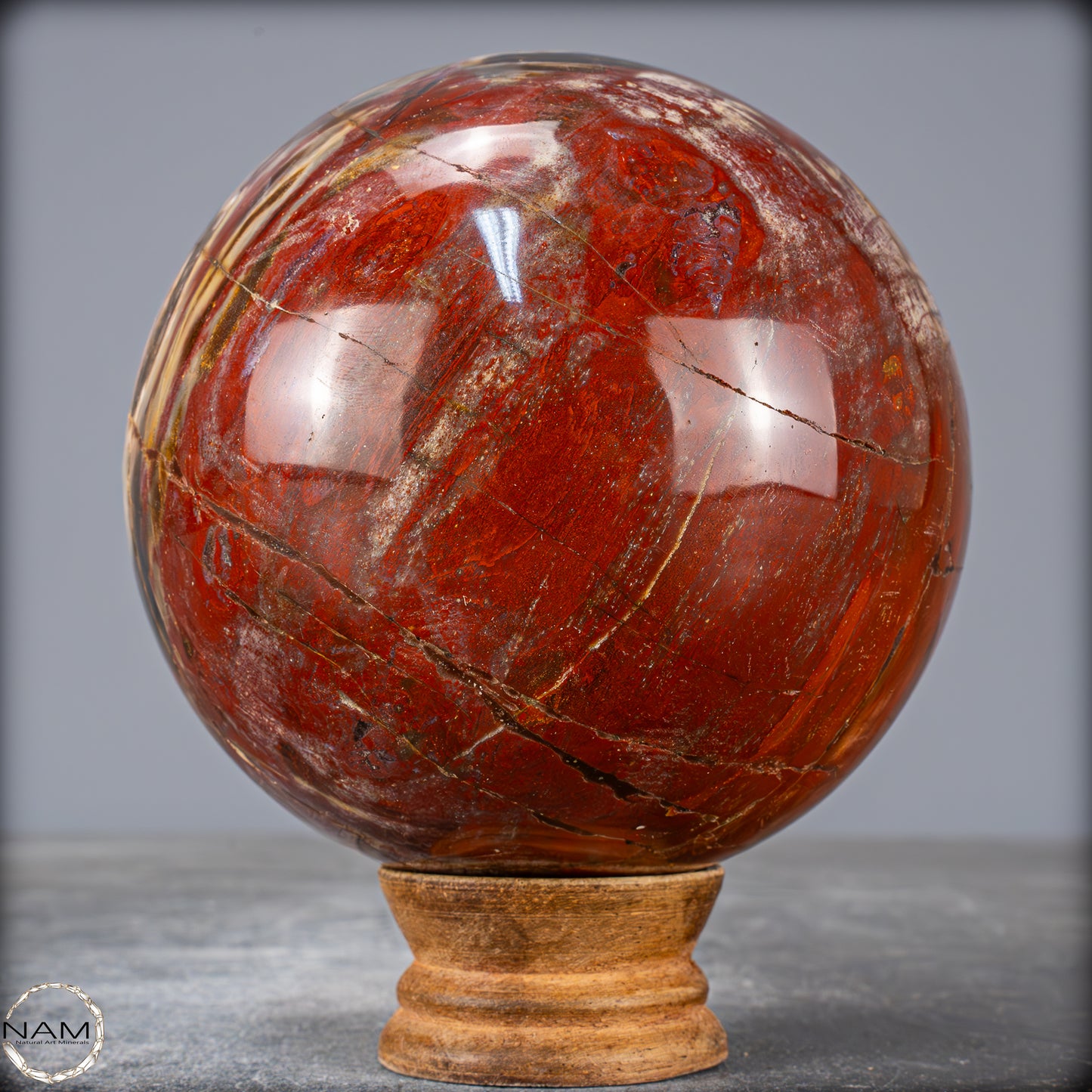 Natürliche Kristall-Kugel aus Versteinertem Holz - 1596,44g - 106mm
