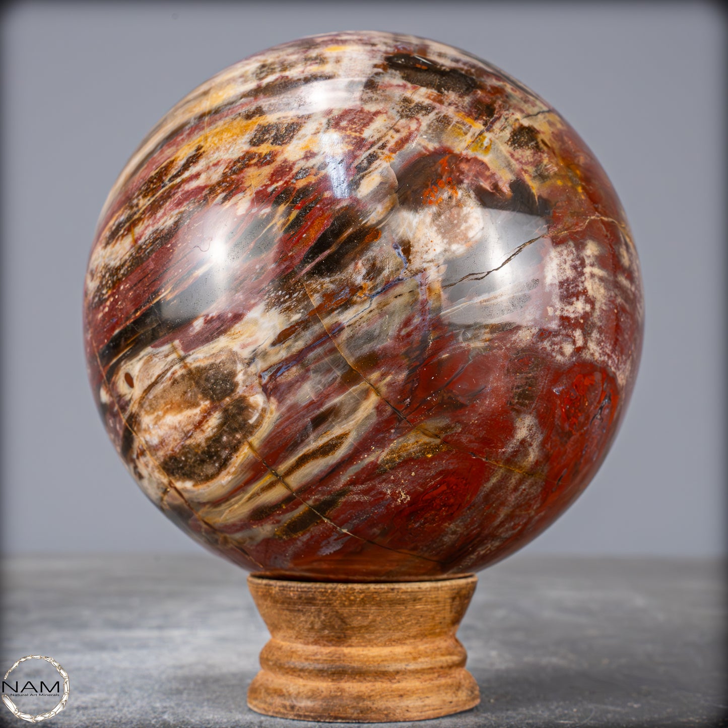 Natürliche Kristall-Kugel aus Versteinertem Holz - 1596,44g - 106mm