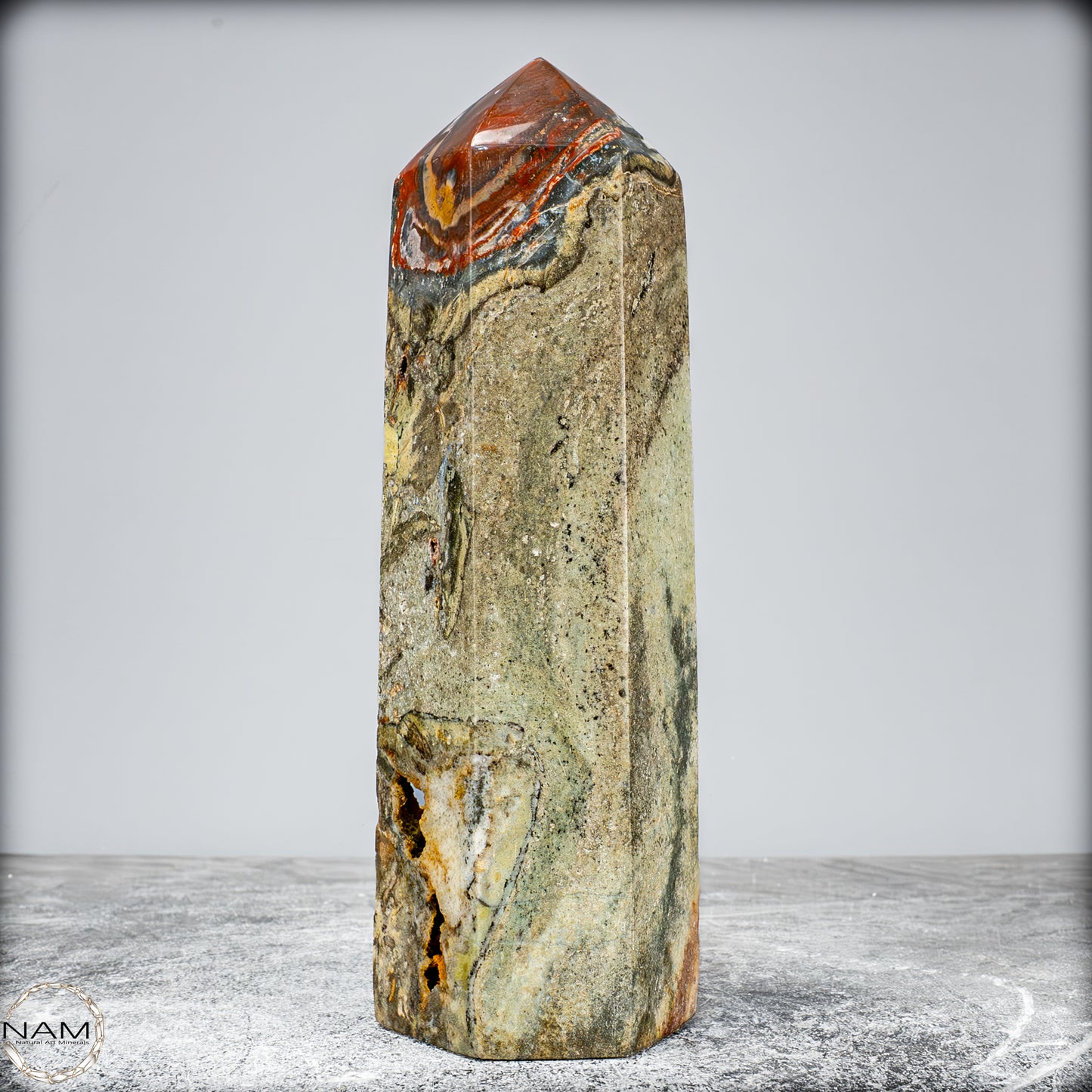 Natürlicher Achat-Kristall Obelisk aus Indonesien, selten - 1050,61g