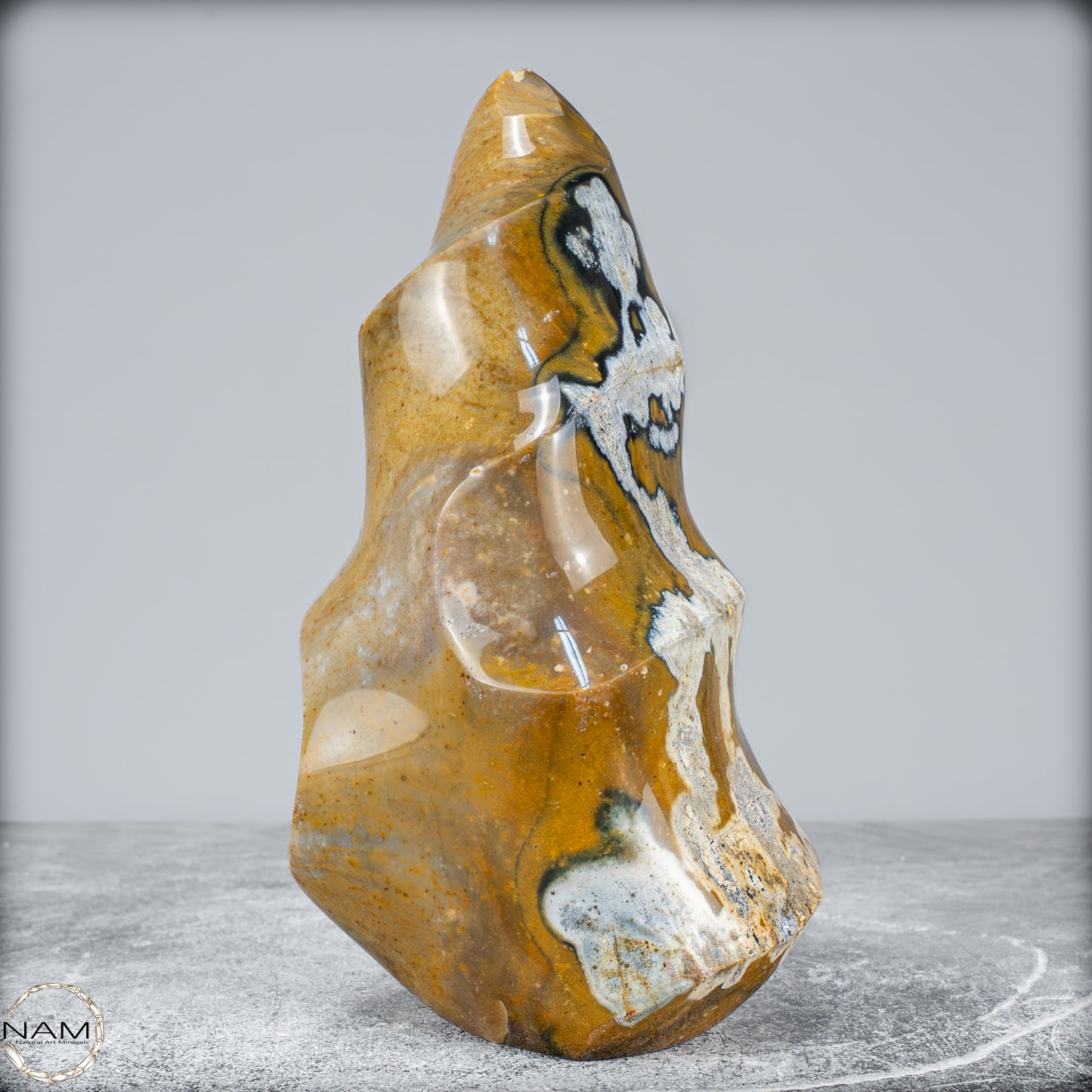 Natürliche Jaspis-Chalcedon Kristallflamme - 1354,66g