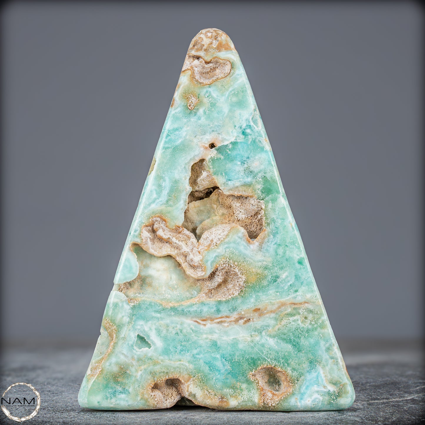Natürlicher Blau-Grüne Aragonit Kristall-Freiform - 912,15g