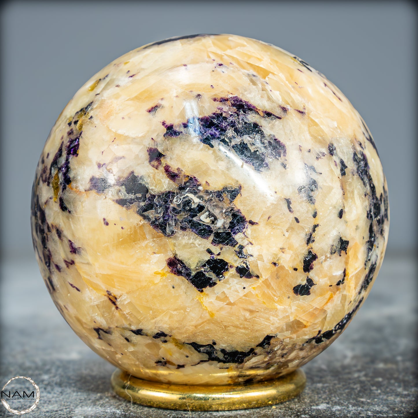 Seltene Natürliche Lila Fluorit-Calcit-Kugel - 635,19g - 75mm
