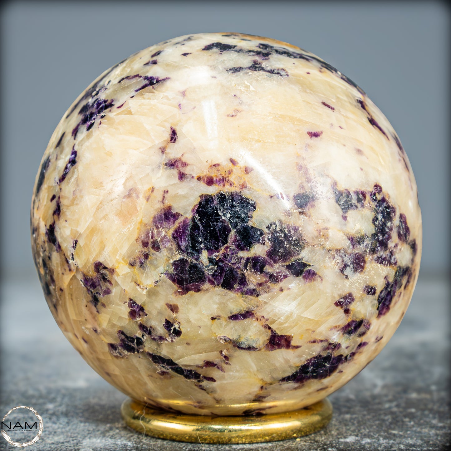 Seltene Natürliche Lila Fluorit-Calcit-Kugel - 635,19g - 75mm