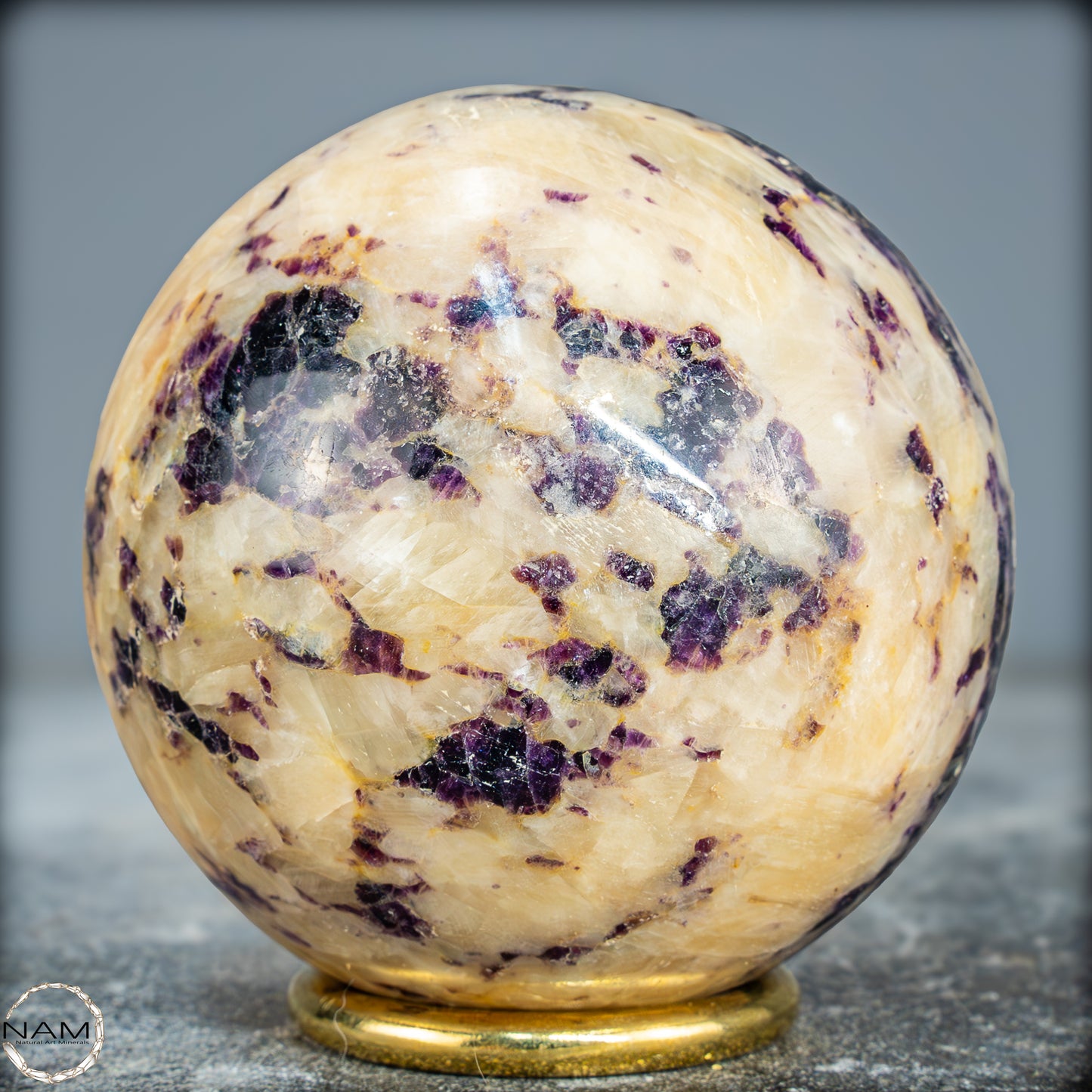 Seltene Natürliche Lila Fluorit-Calcit-Kugel - 635,19g - 75mm