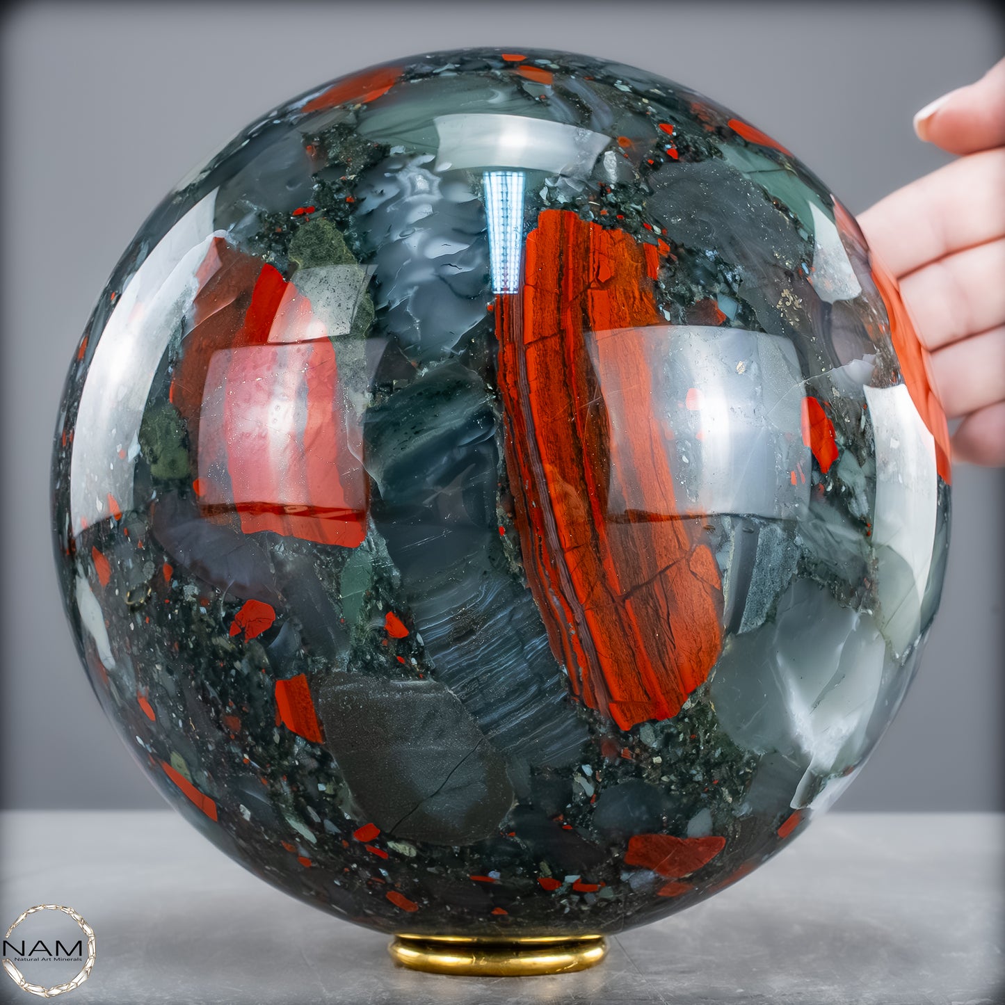 Natürliche Drachenblut-Jaspis Kugel aus Afrika - 6975,14g