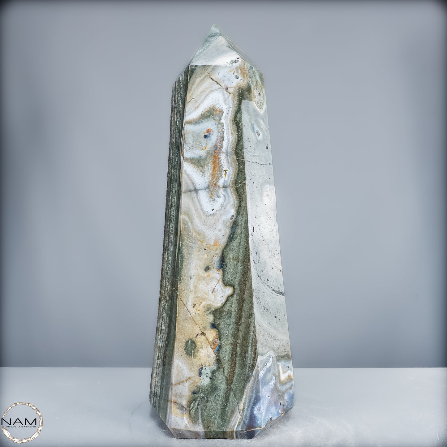 Natürlicher Jaspis-Achat Kristall-Obelisk - 14651,14g