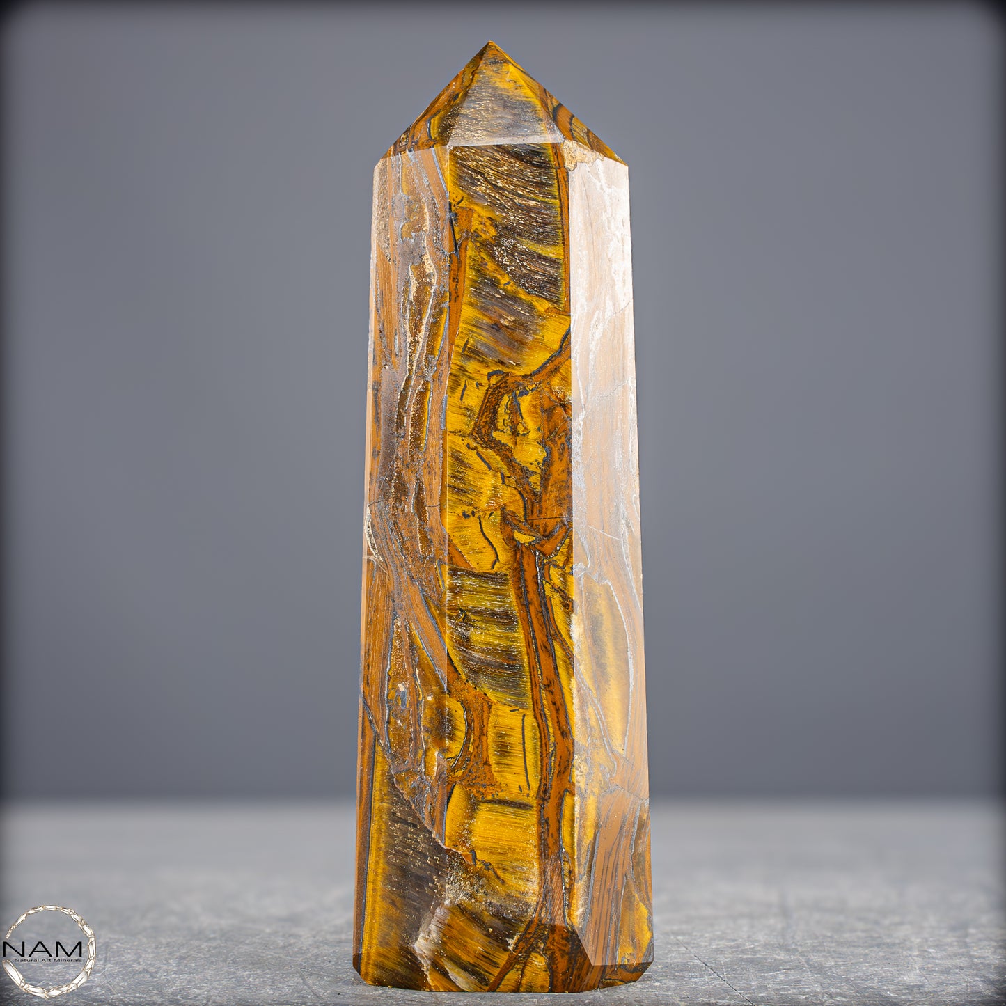 Natürlicher Tigerauge-Obelisk - 602,95g