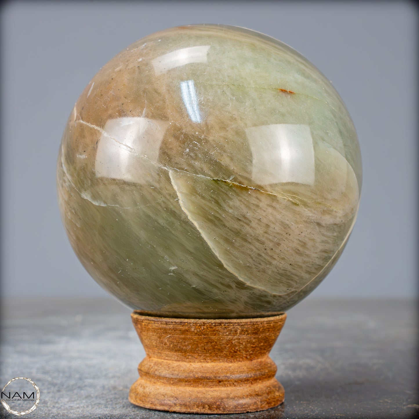 Natürliche Garnierit Grüner Mondstein-Kristall Kugel - 768,95g - 83mm