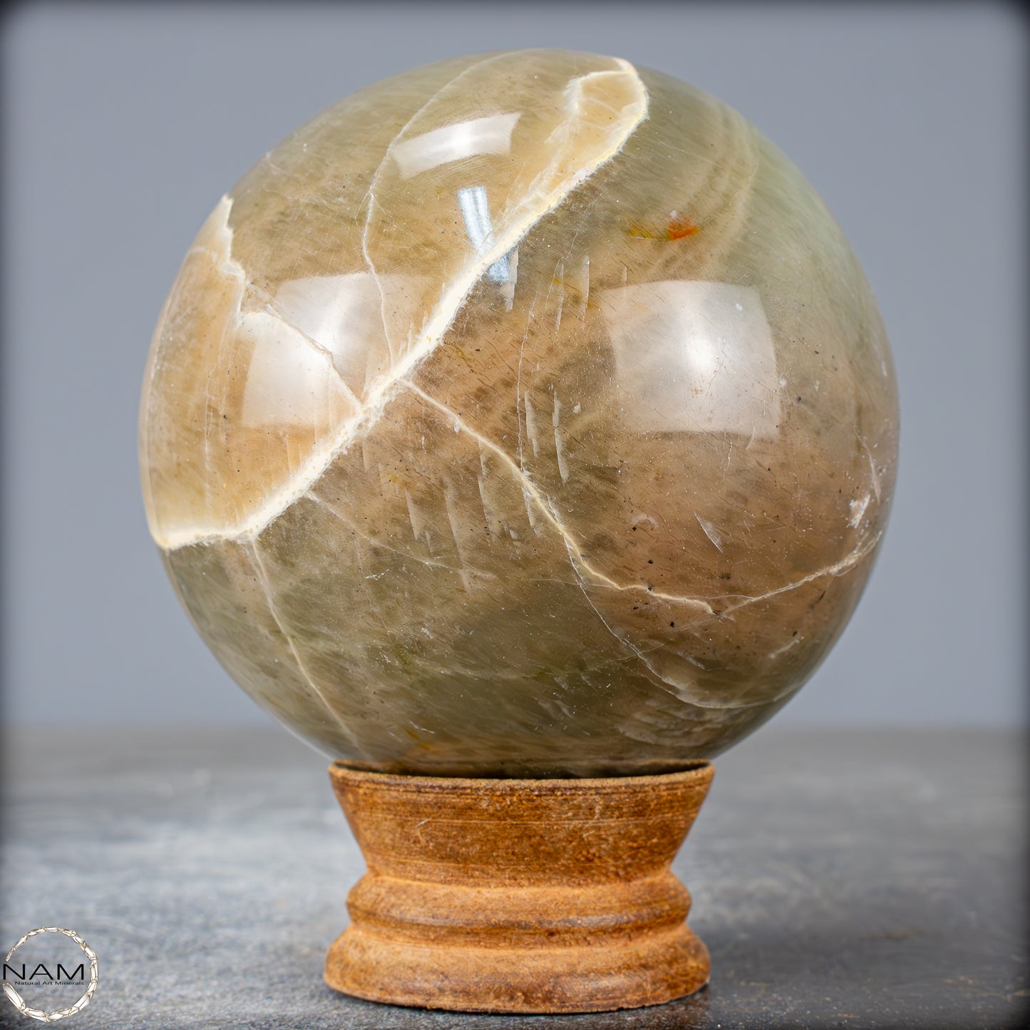Natürliche Garnierit Grüner Mondstein-Kristall Kugel - 768,95g - 83mm