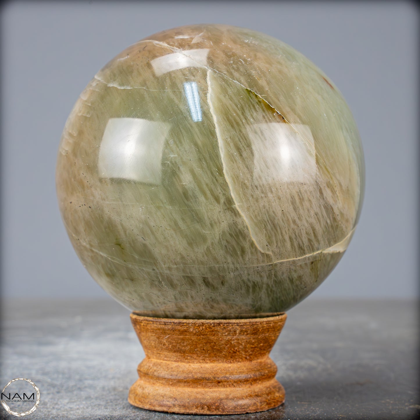 Natürliche Garnierit Grüner Mondstein-Kristall Kugel - 768,95g - 83mm