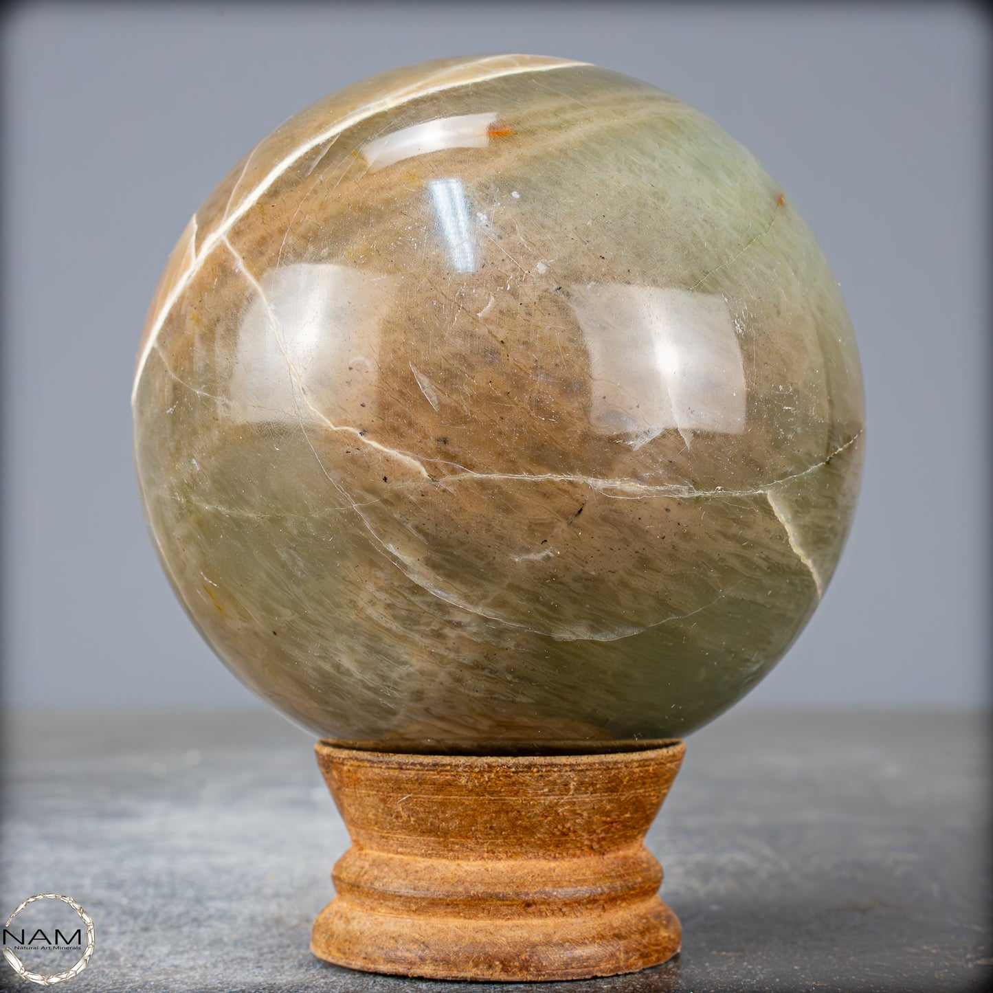 Natürliche Garnierit Grüner Mondstein-Kristall Kugel - 768,95g - 83mm