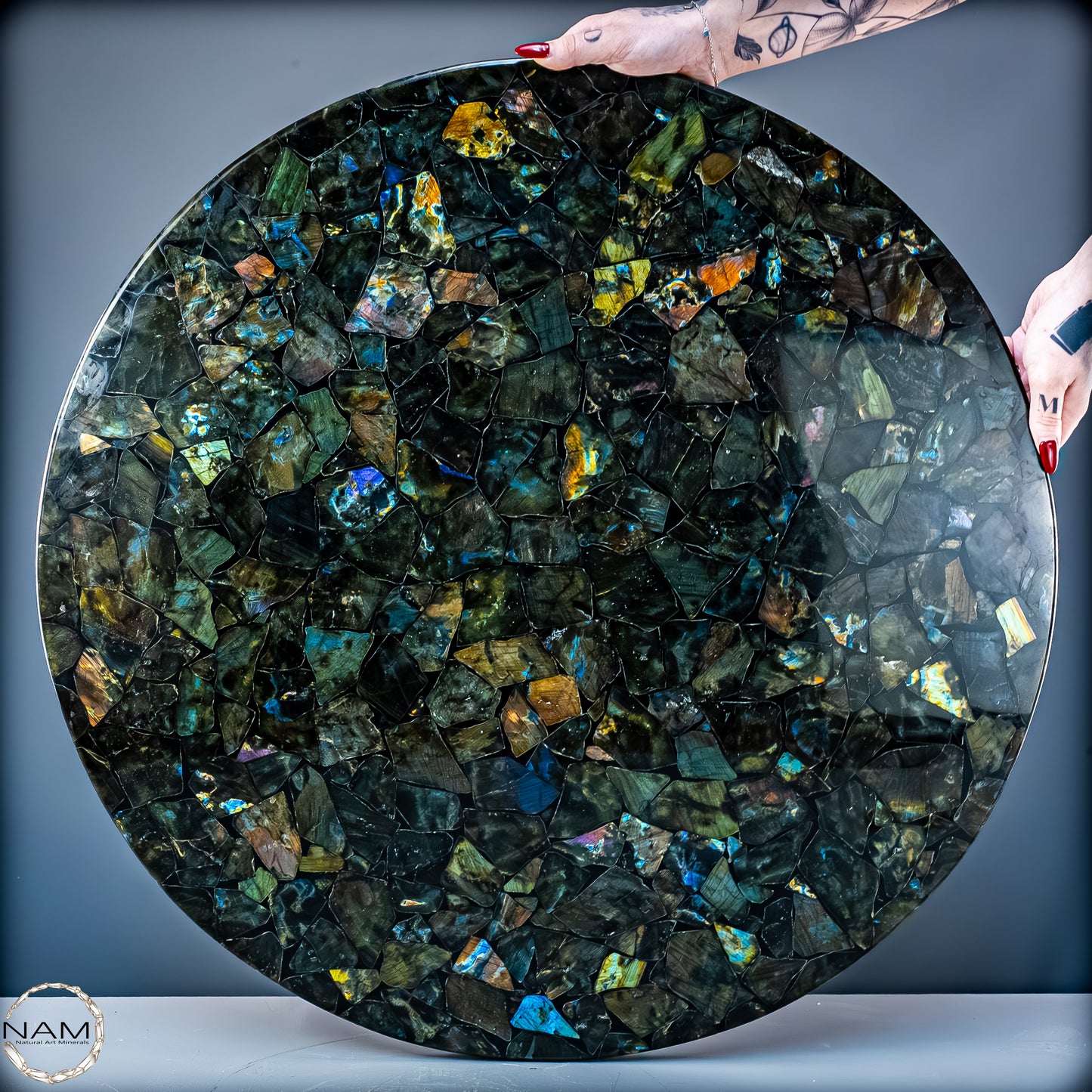 Große Galaxie-Labradorit Tischplatte -16600,12g