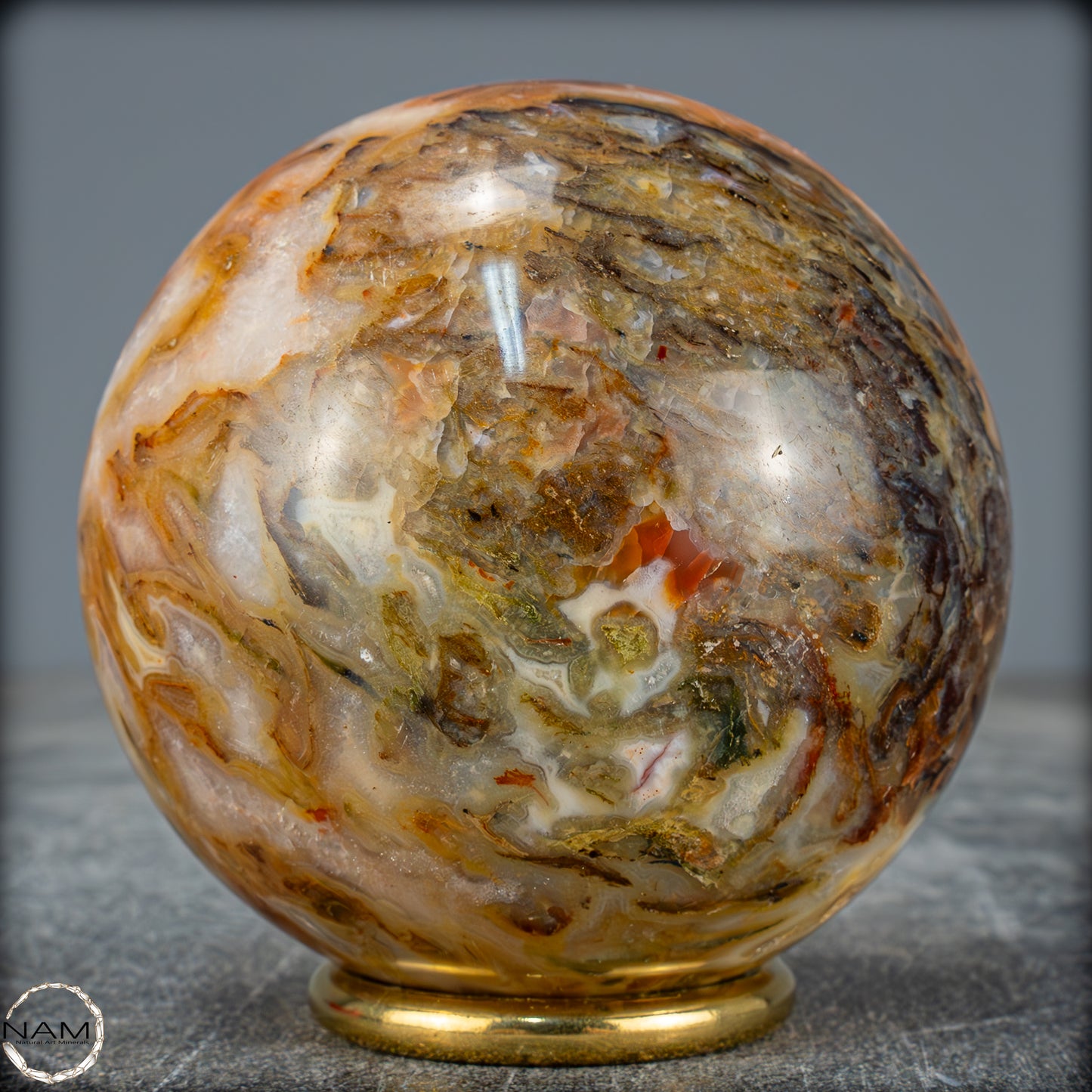 Natürliche Mehrfabige Carneol Kristall Kugel - 603,07g - 77mm