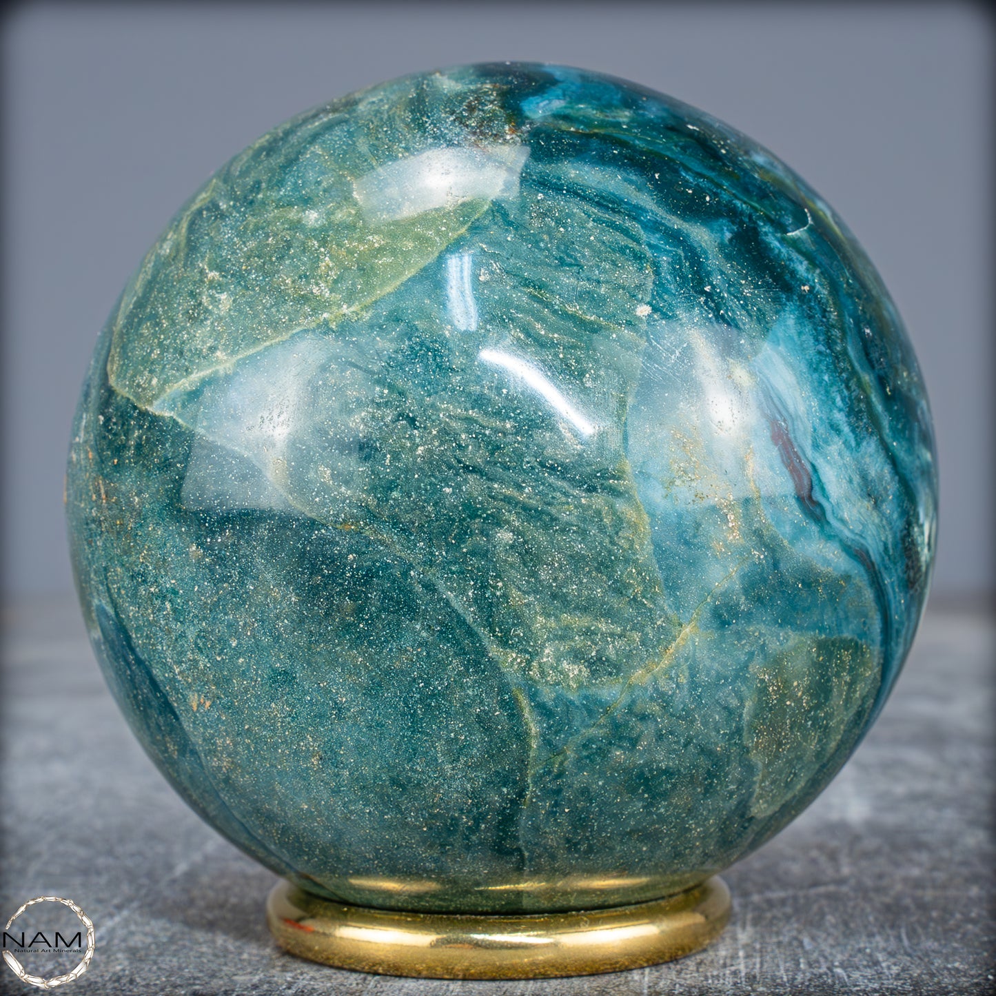 Natürliche Ocean-Jaspis-Achat Kugel - 543,07g - 73mm