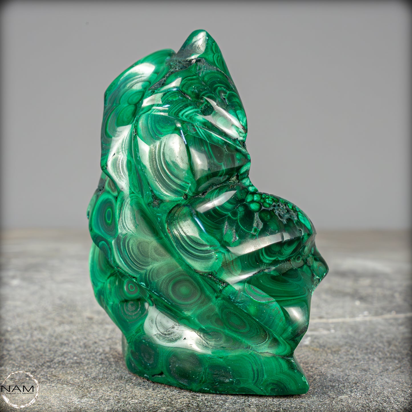 Natürliche Malachit Flamme, Kongo- 353,02g