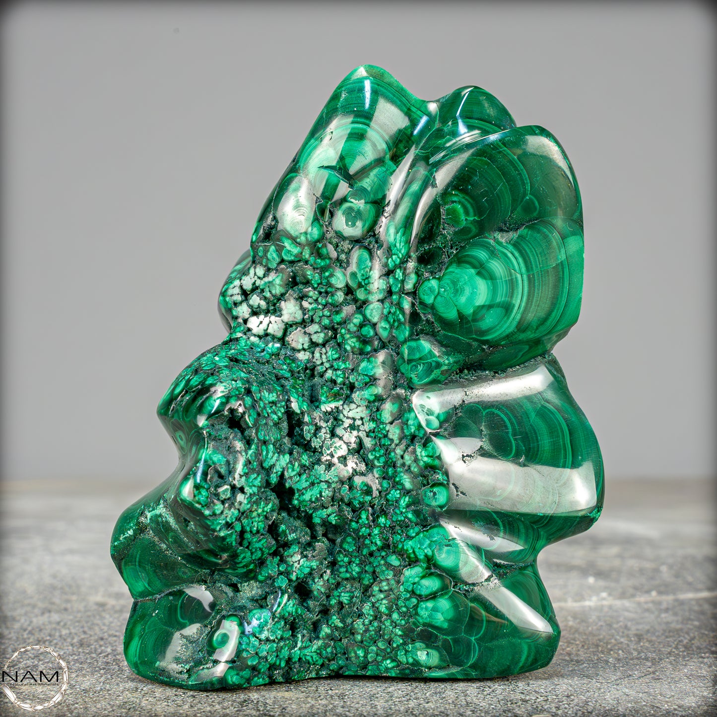 Natürliche Malachit Flamme, Kongo- 353,02g