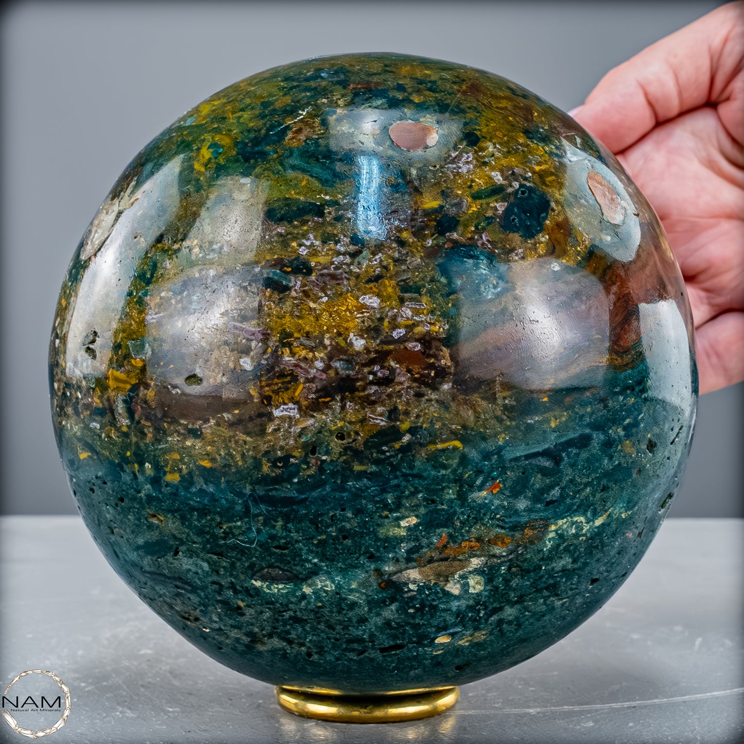 Natürliche Ocean-Jaspis-Achat Kugel - 3822,71 g