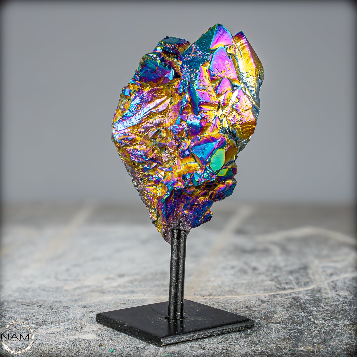 Kristall-Aura-Amethyst auf Ständer – 272,48g