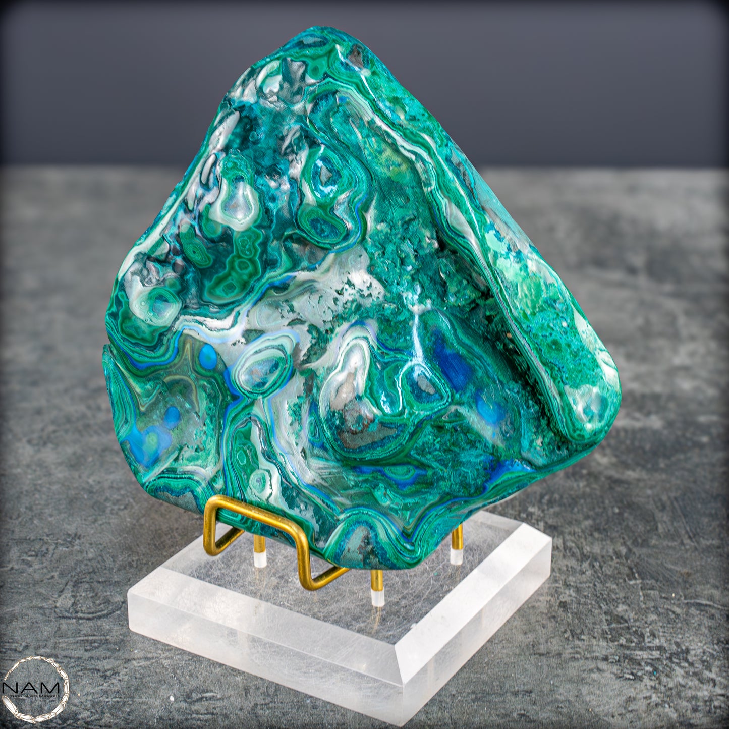 Botryoidaler Chrysokolla, Malachit und Azurit, sehr selten - 766,47g