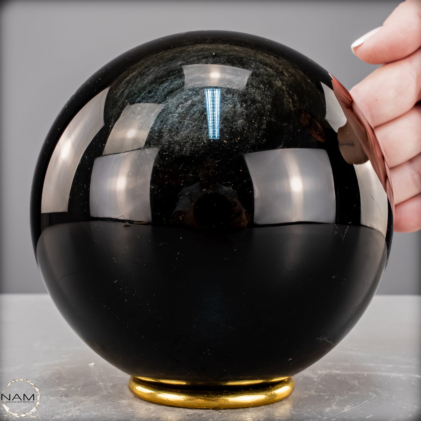 Natürliche Schwarze Schimmernde Obsidian Kristall-Kugel - 3054,17 g