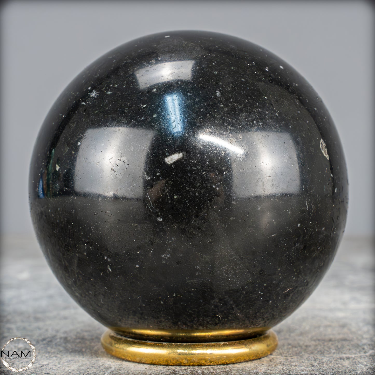 Schwarze Tourmalin-Kristall Kugel aus Brasilien - 660,34g - 75mm