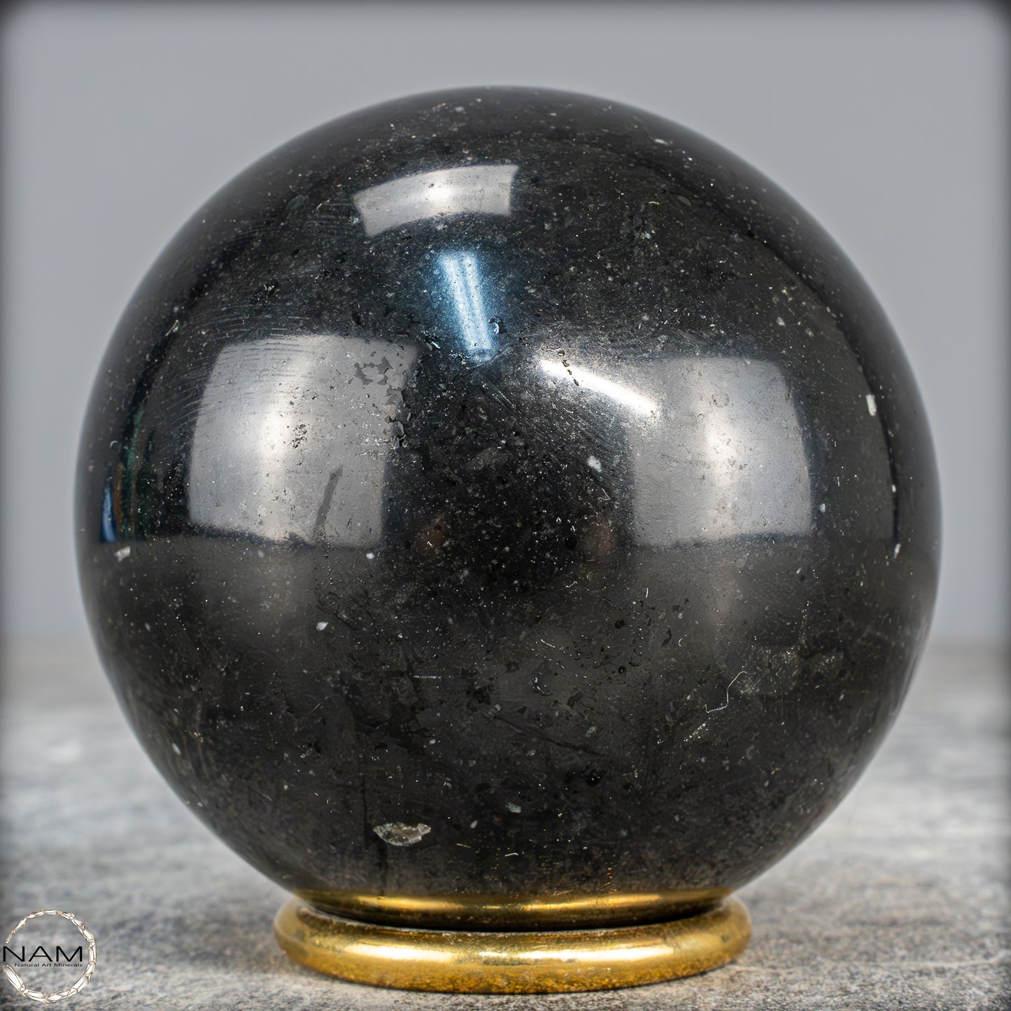 Schwarze Tourmalin-Kristall Kugel aus Brasilien - 660,34g - 75mm