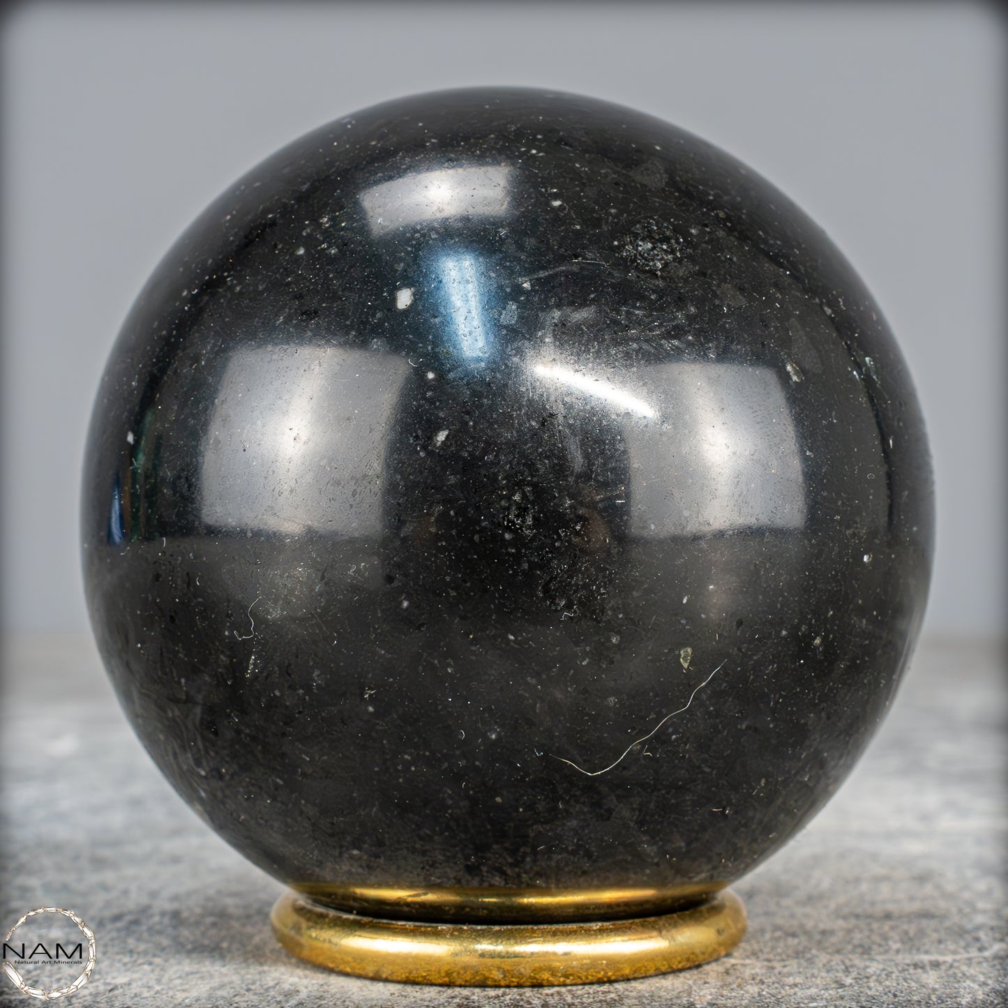 Schwarze Tourmalin-Kristall Kugel aus Brasilien - 660,34g - 75mm