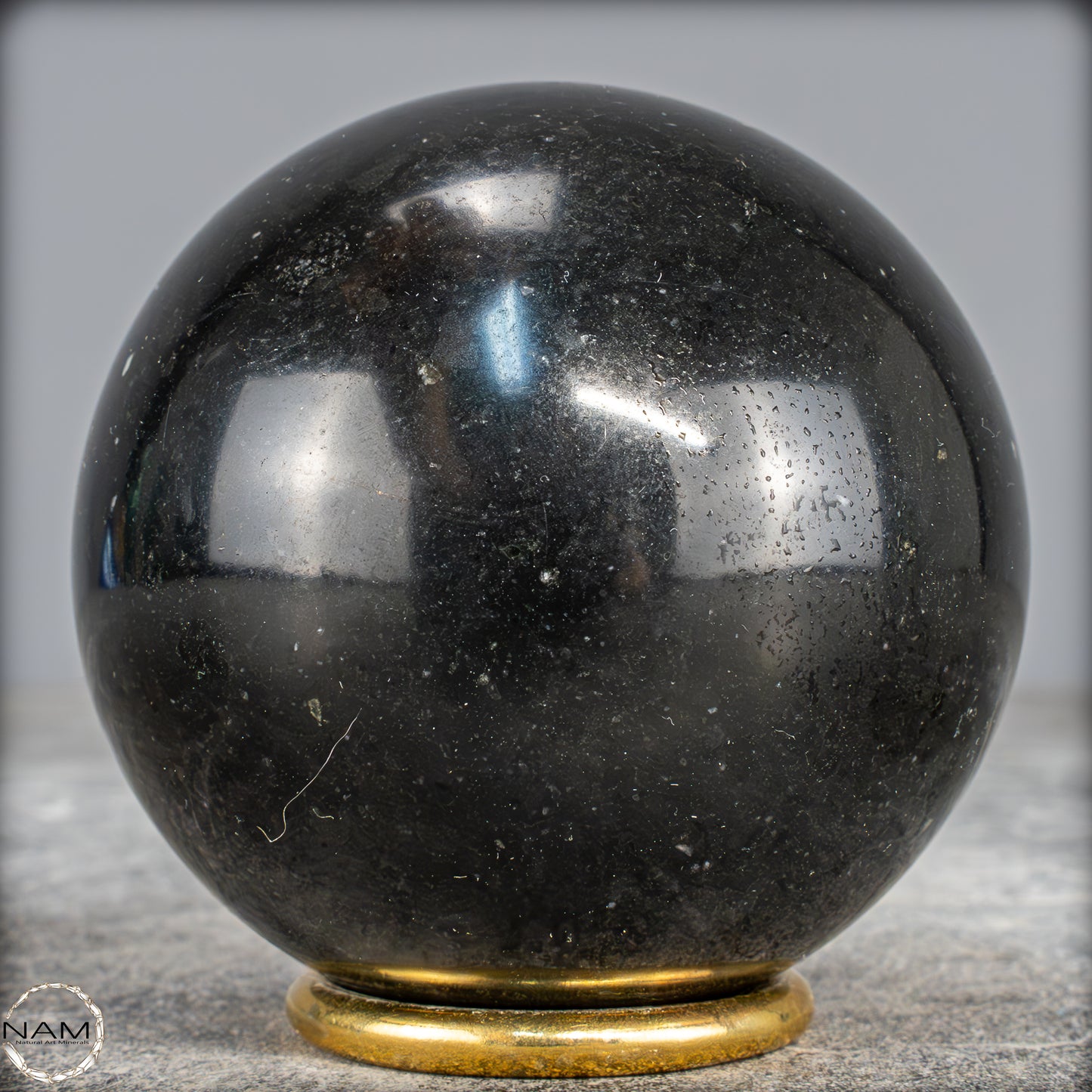Schwarze Tourmalin-Kristall Kugel aus Brasilien - 660,34g - 75mm