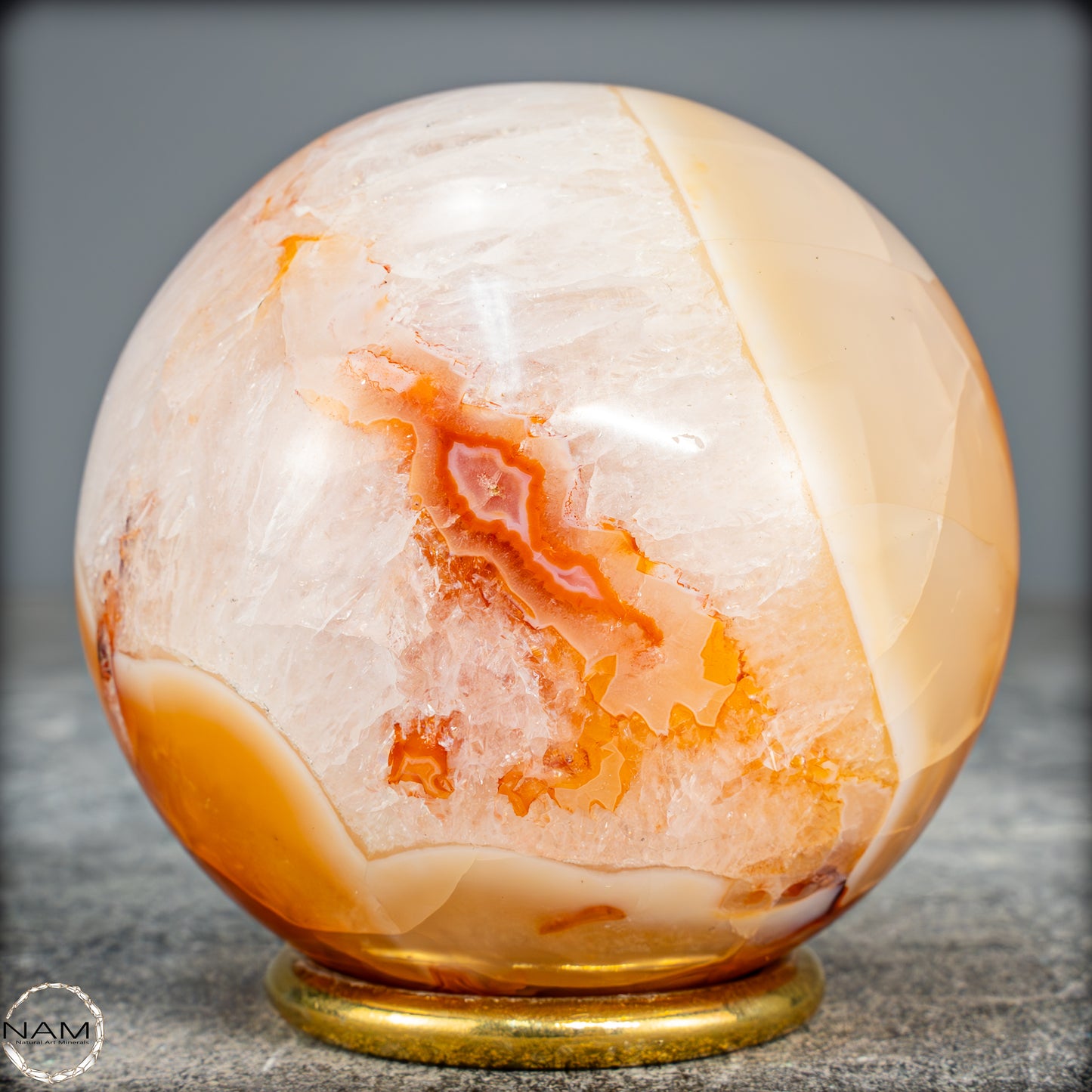 Natürliche Mehrfabige Carneol Kristall Kugel - 463,62g - 69,5mm