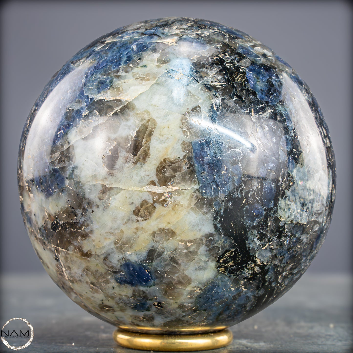 Natürliche Blaue Cordierit-Kristall Kugel, Spitzenqualität - 1727,04g - 120mm