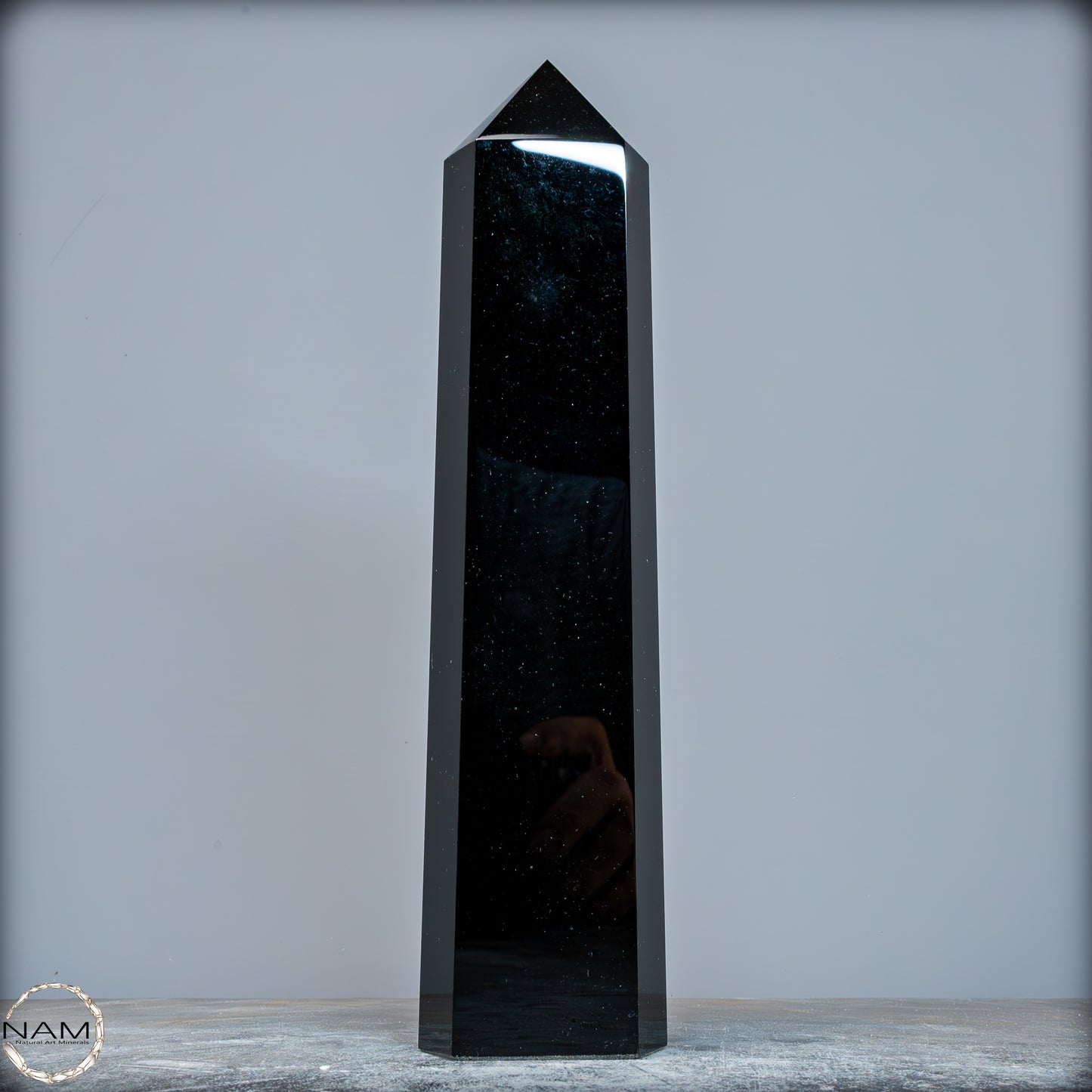 Natürliche Schwarze Obsidian Kristall-Obelisk - 1195,81g