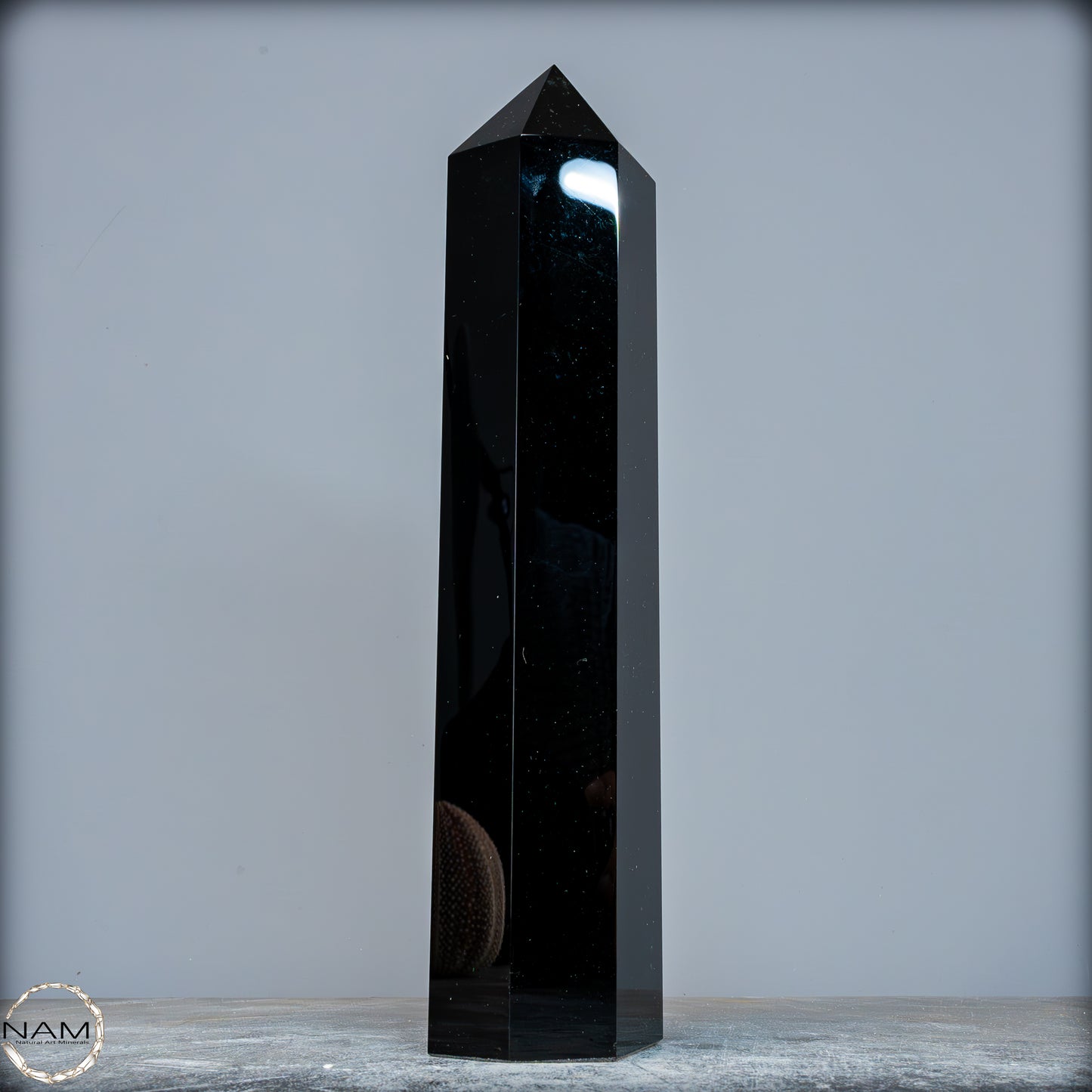 Natürliche Schwarze Obsidian Kristall-Obelisk - 1195,81g