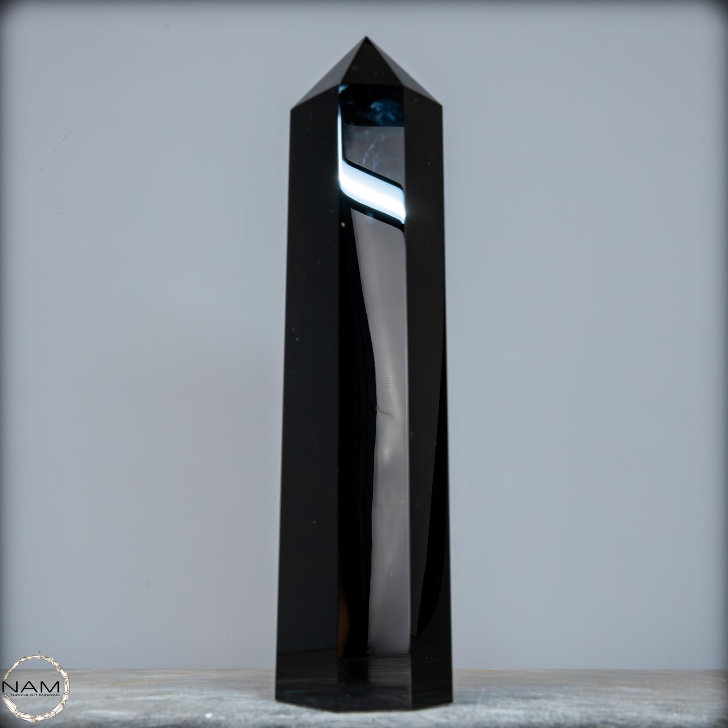 Natürliche Schwarze Obsidian Kristall-Obelisk - 1195,81g