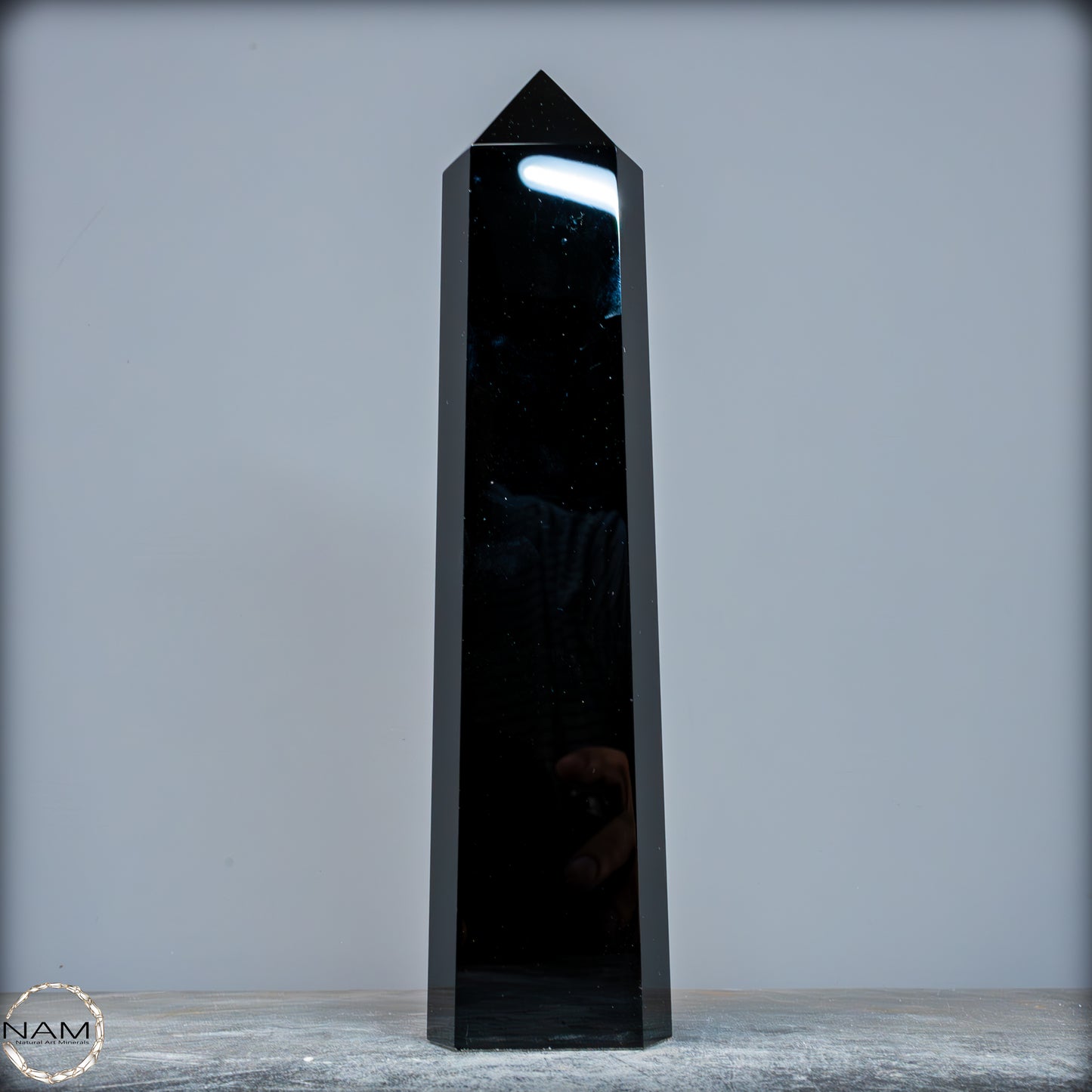 Natürliche Schwarze Obsidian Kristall-Obelisk - 1195,81g
