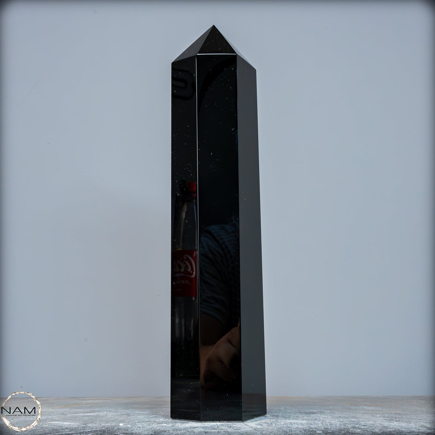 Natürliche Schwarze Obsidian Kristall-Obelisk - 1195,81g