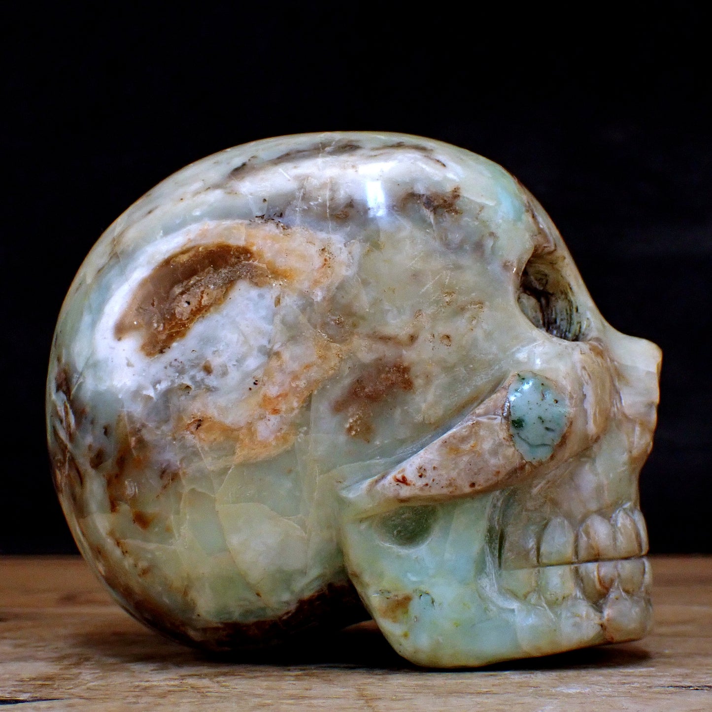 Blau-Grüner Opal Schädel - 1204,35g - 122 x 103 x 83 mm