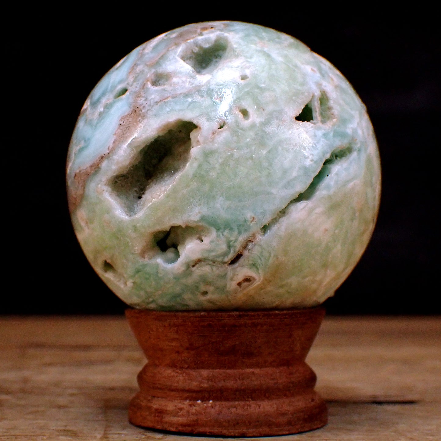 Blau-Grüne Aragonit Kugel - 404,49g - 66mm