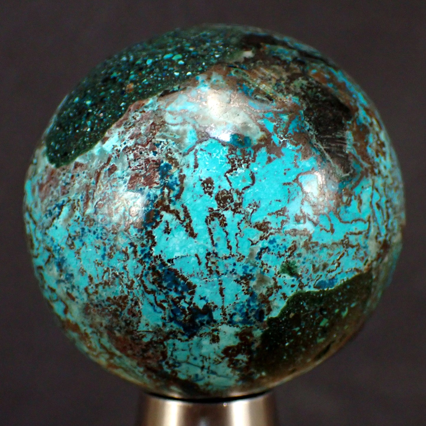 Azurit, Malachit & Chrysokoll Kugel - 203,45 g - 54 mm