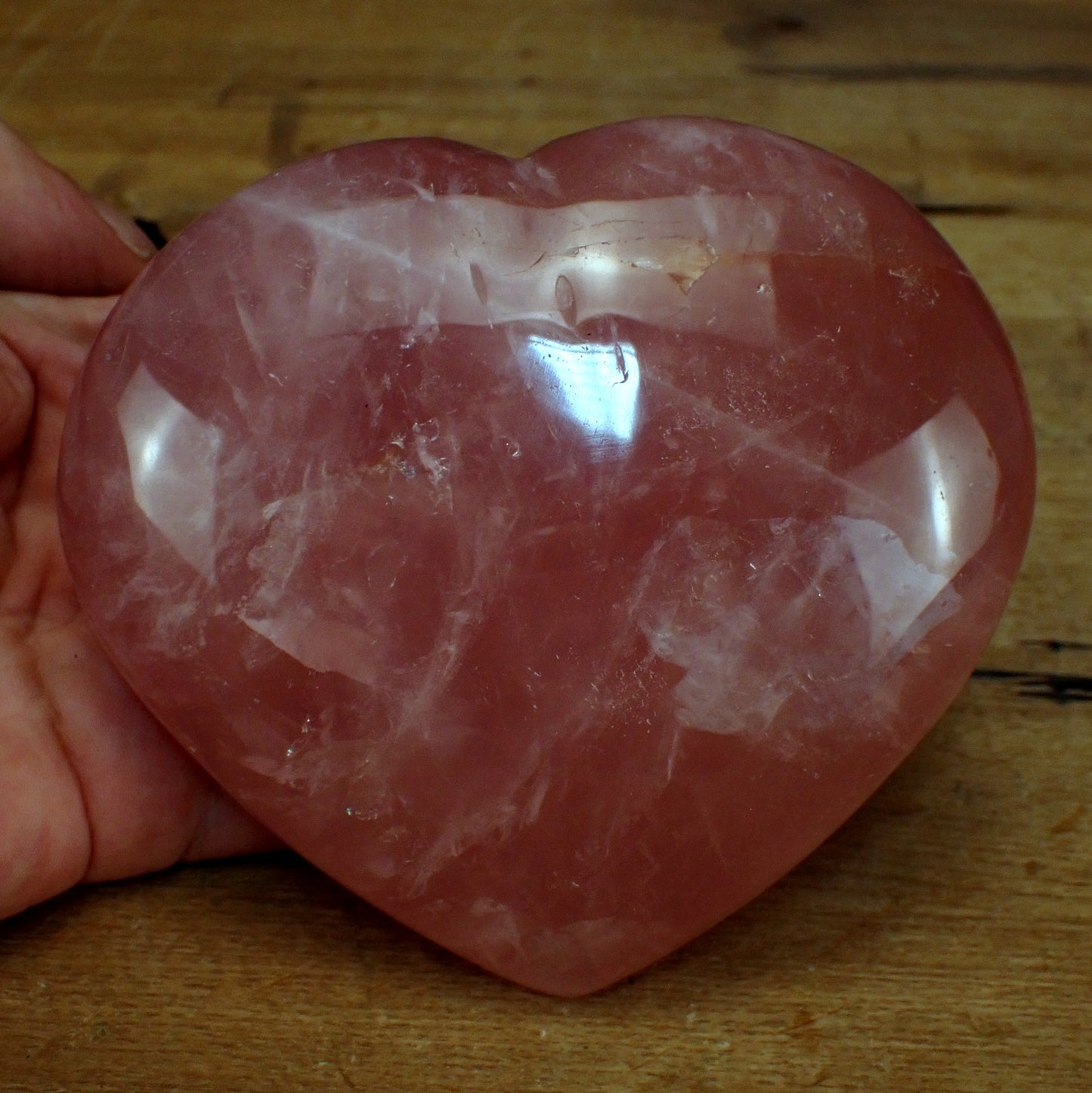Rosenquarz Herz aus Brasilien - 953,35g - 130 x 125 x 50mm