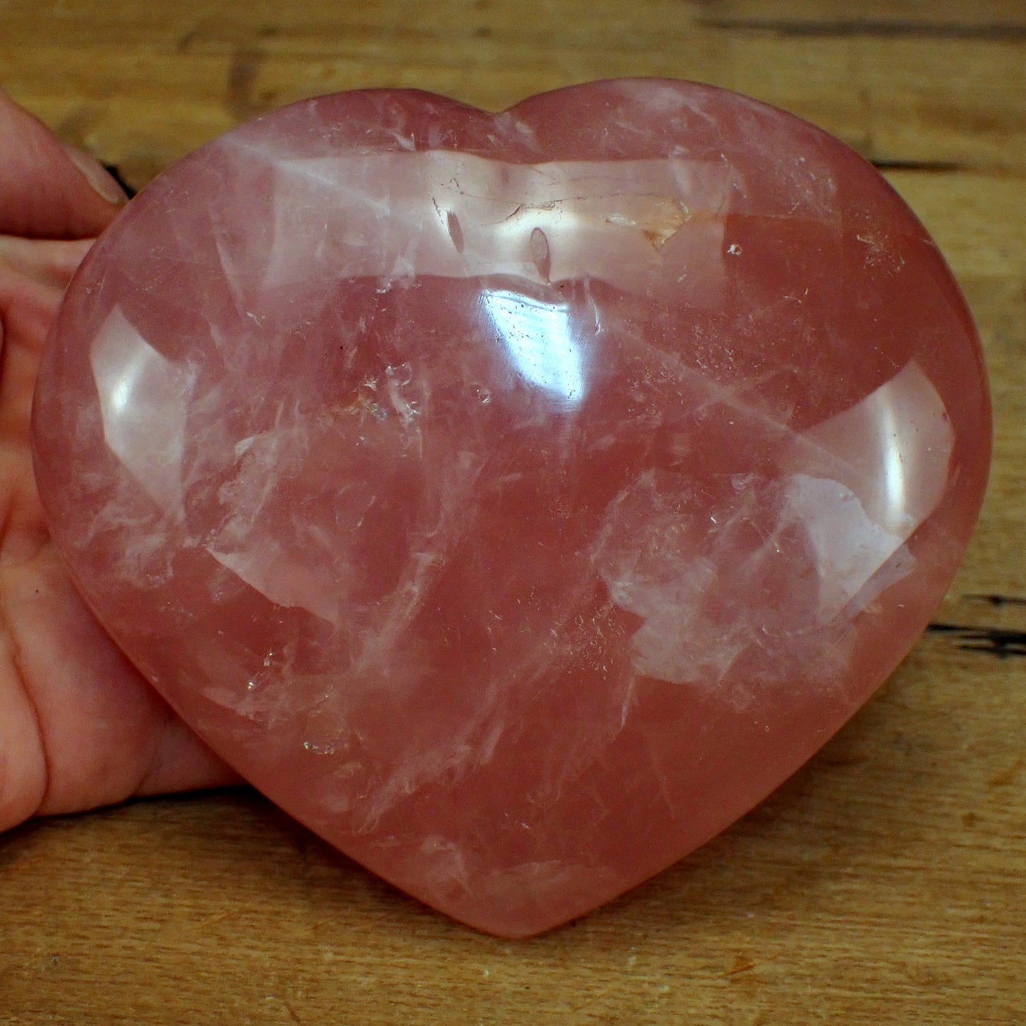 Rosenquarz Herz aus Brasilien - 953,35g - 130 x 125 x 50mm