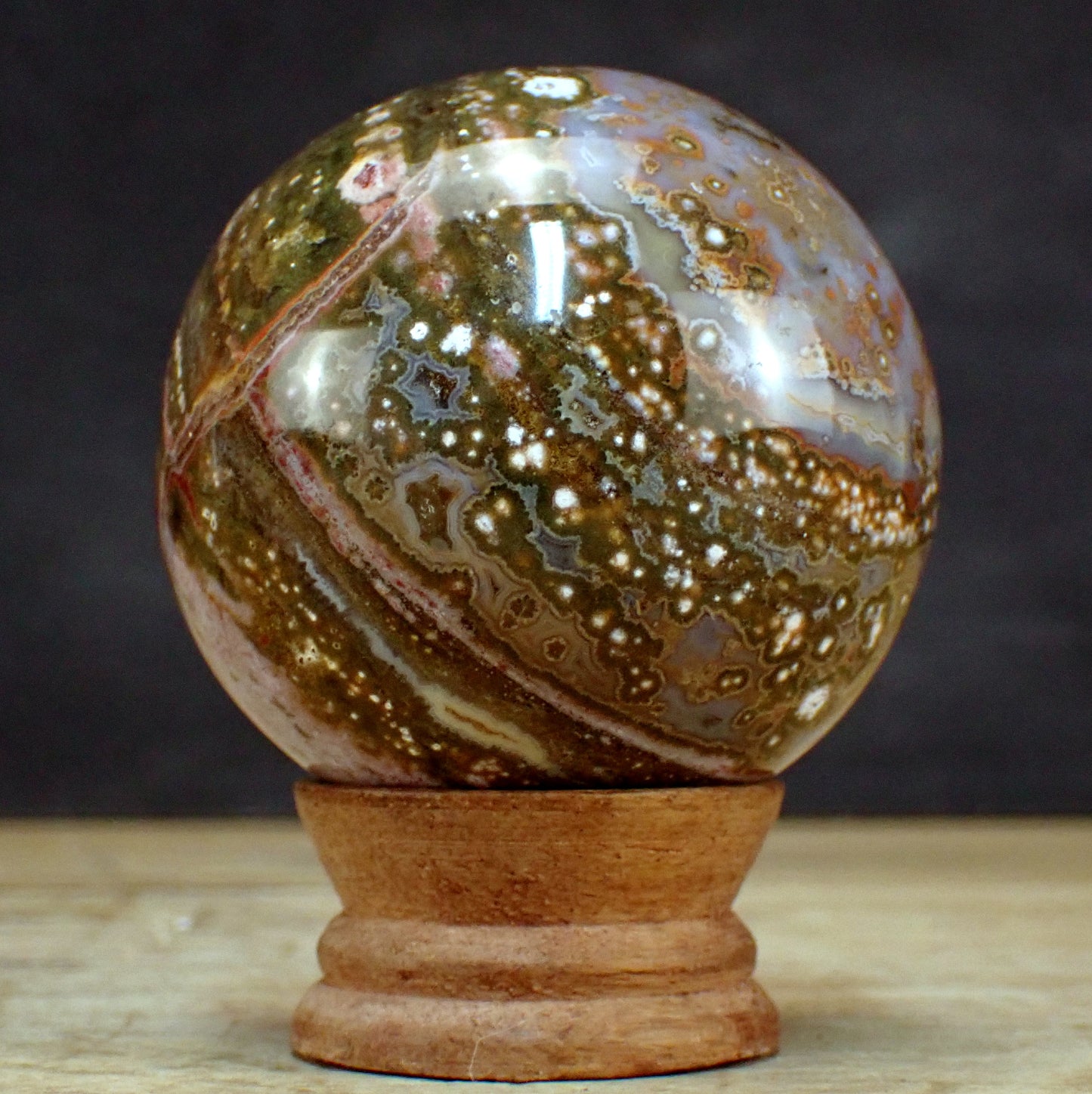 Ozean-Jaspis Kugel - 450,52g - 69mm