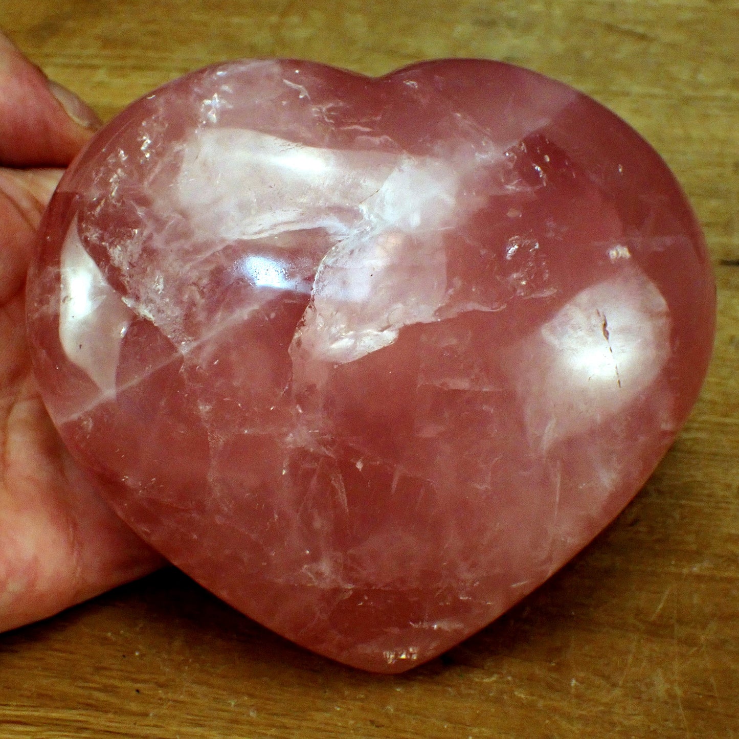 Rosenquarz Herz aus Brasilien - 953,35g - 130 x 125 x 50mm