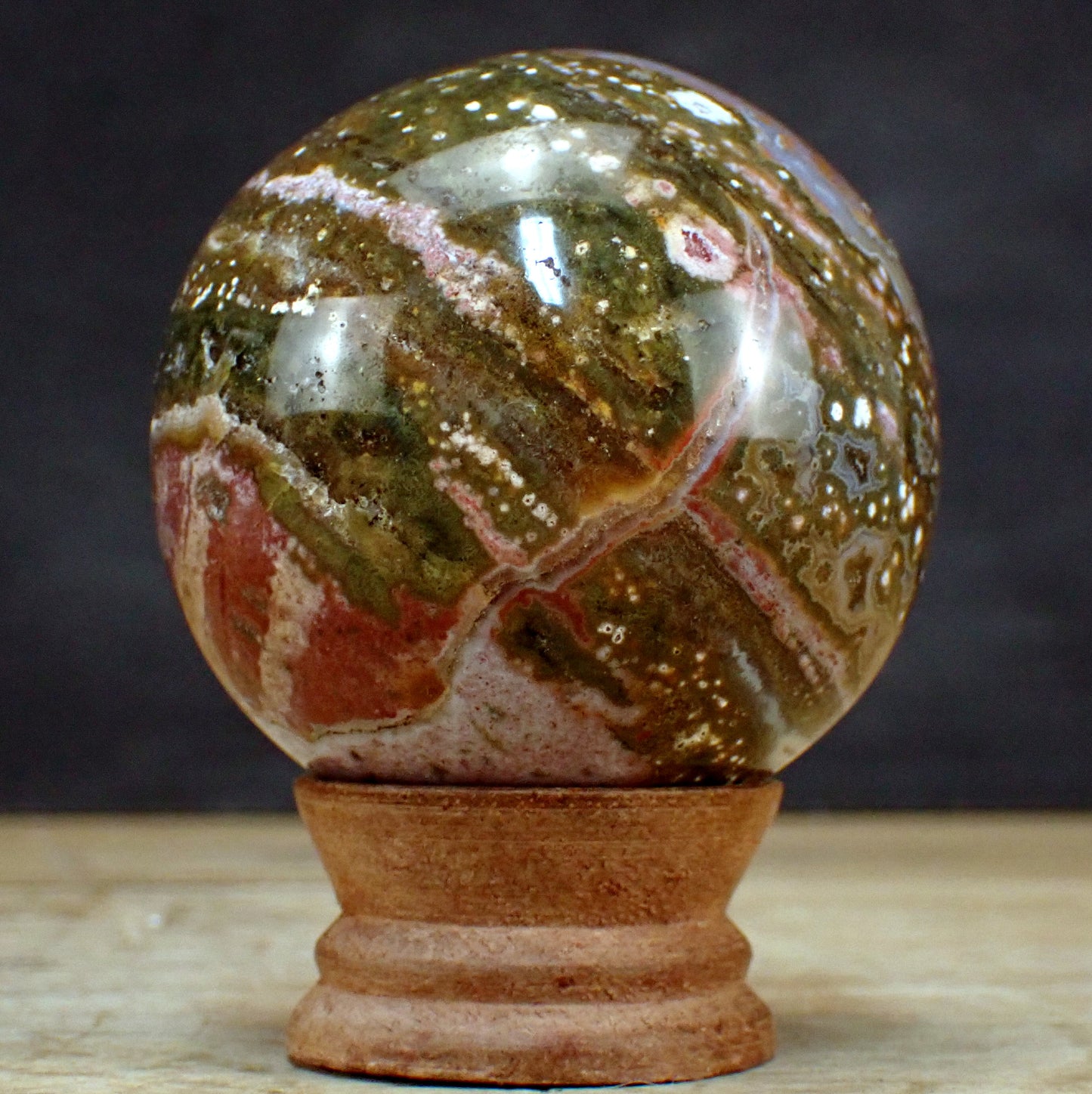 Ozean-Jaspis Kugel - 450,52g - 69mm