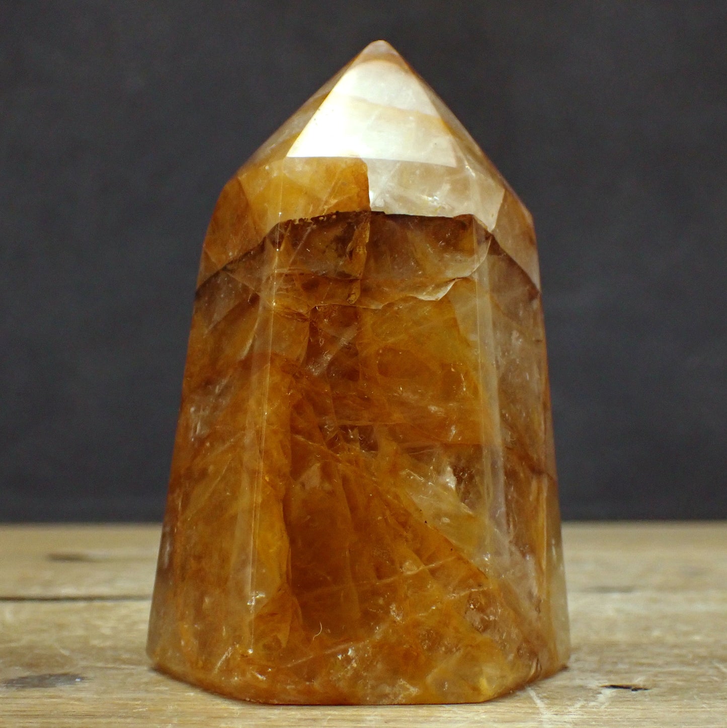 Golden Healer Quarz Obelisk - 570,77g - 111x71x59mm