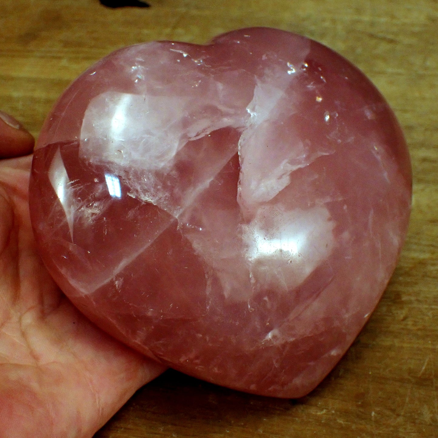 Rosenquarz Herz aus Brasilien - 953,35g - 130 x 125 x 50mm