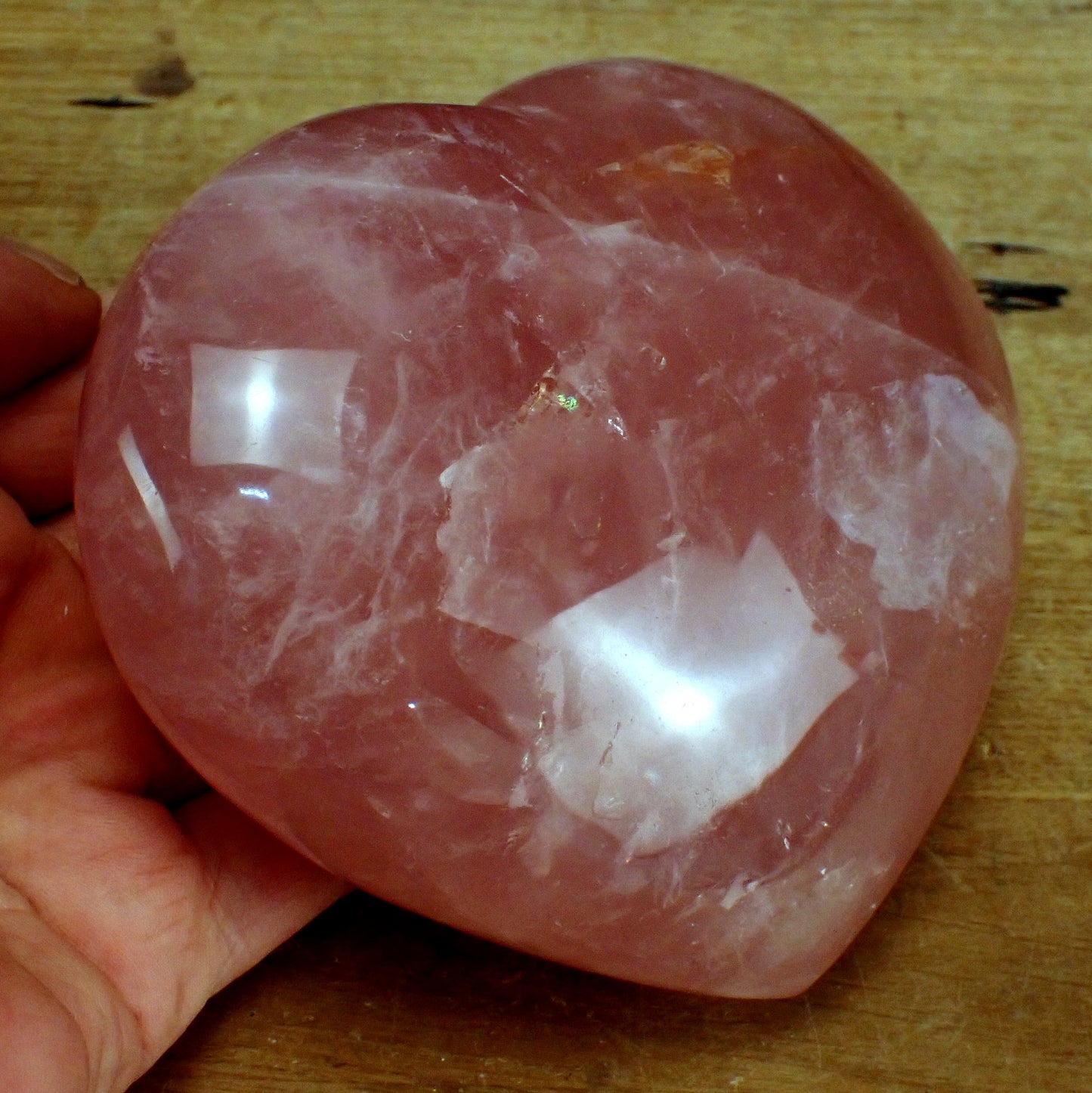 Rosenquarz Herz aus Brasilien - 953,35g - 130 x 125 x 50mm