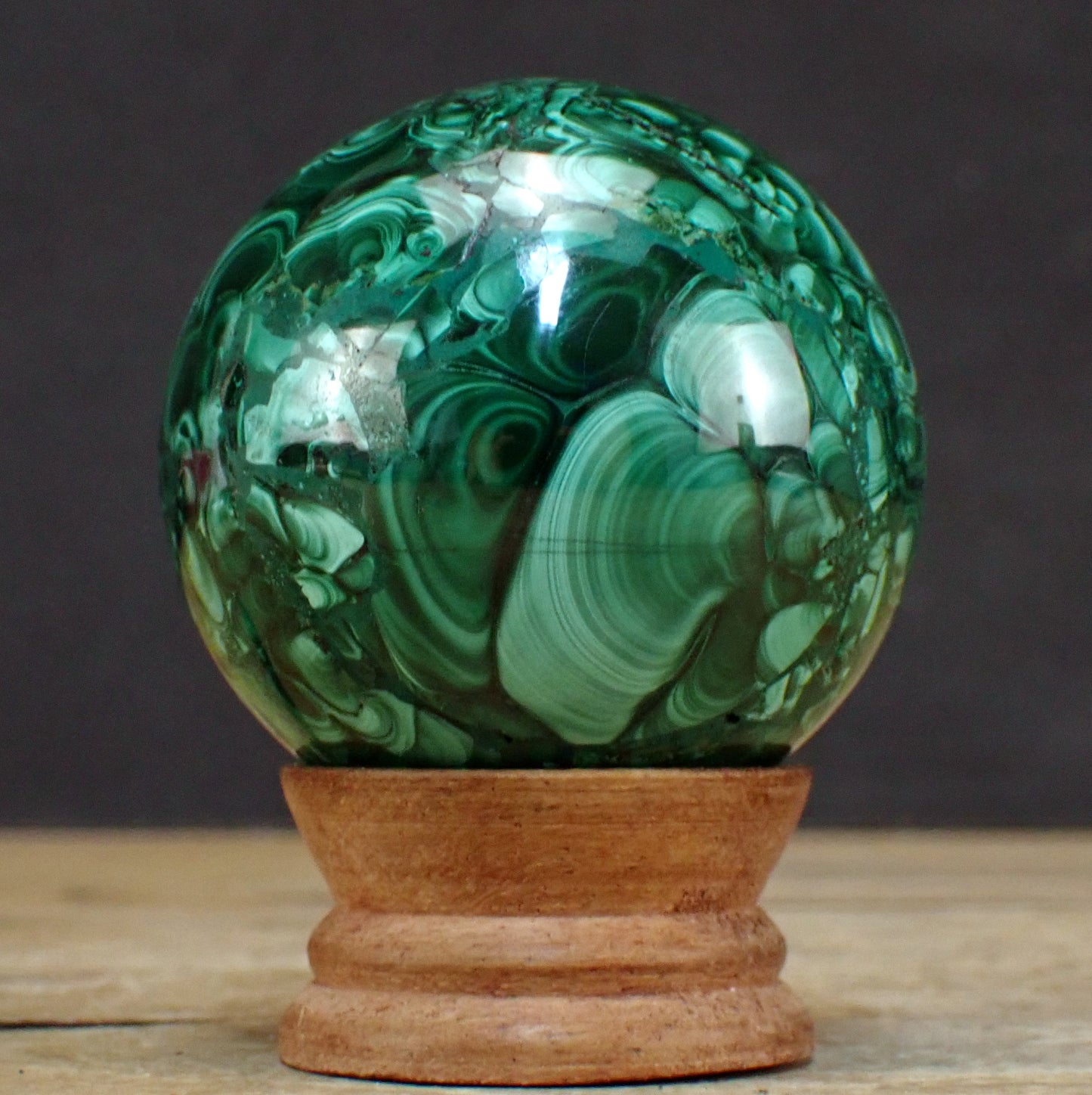 Malachit Kugel, Kongo - 448,95g - 63mm