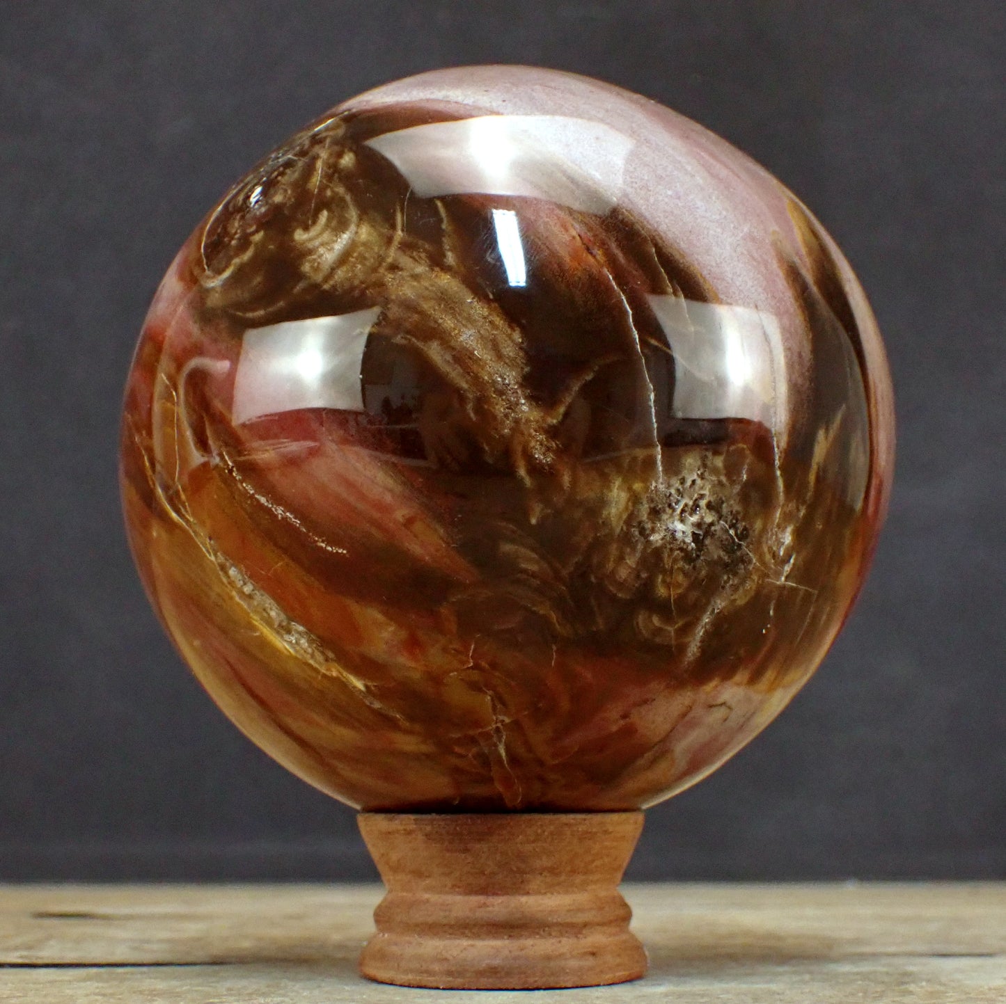 Versteinertes Holz als Große Kugel - 2094,44g - 119mm