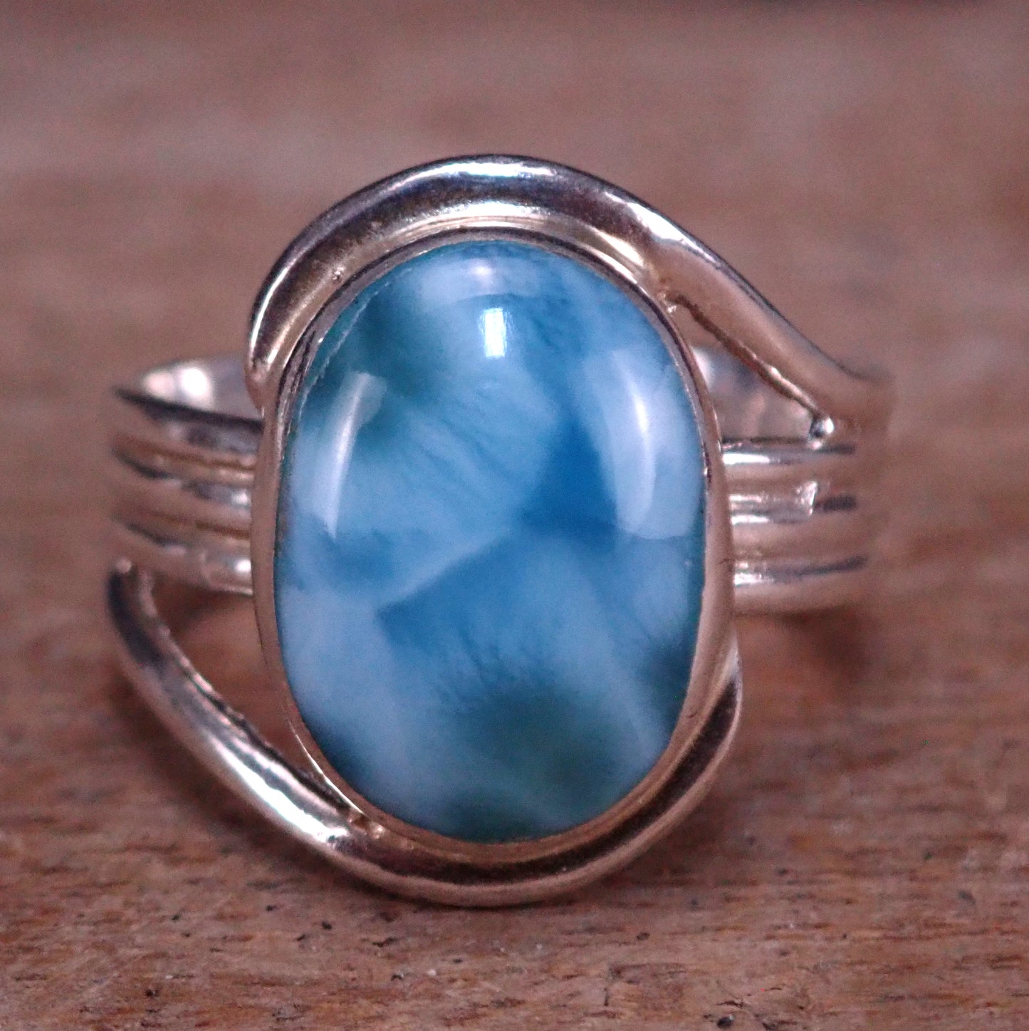 Natürlicher Larimar Ring 925 Silber 33.35 ct