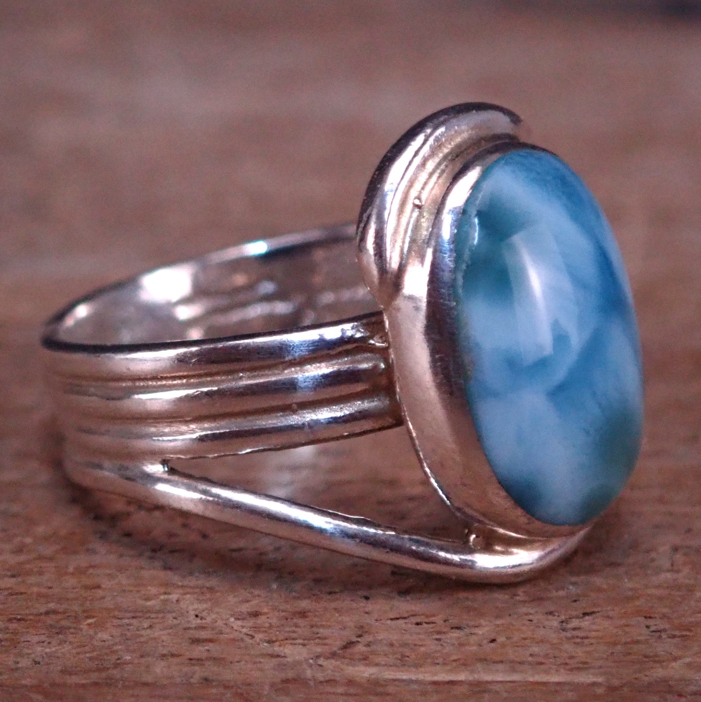 Natürlicher Larimar Ring 925 Silber 33.35 ct